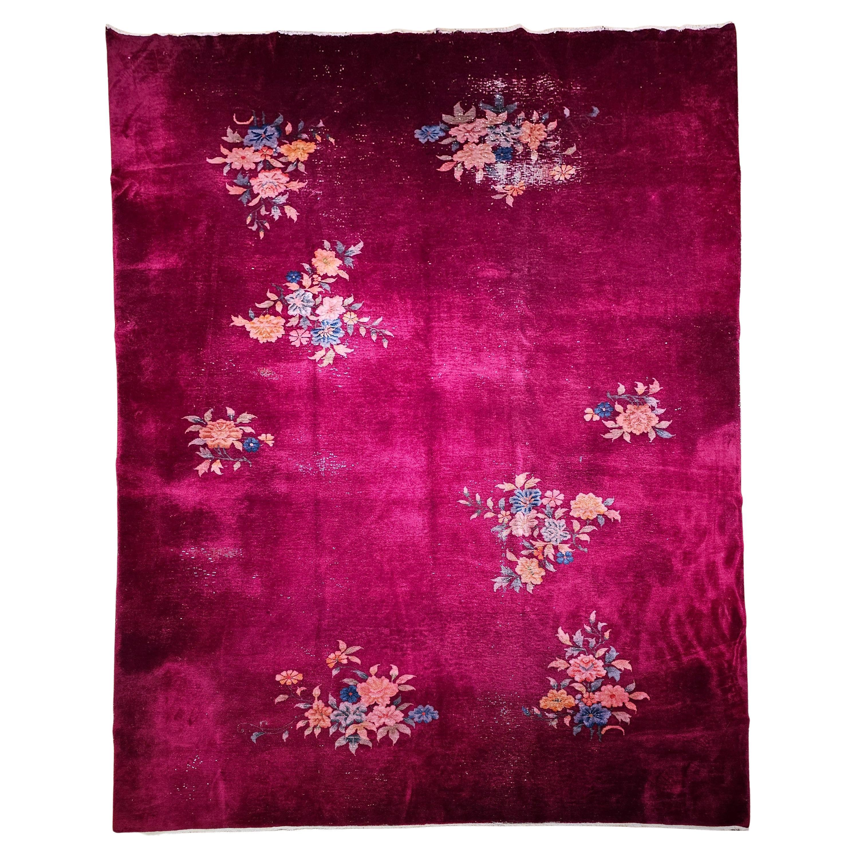 Vintage Room Size Art Deco Chinese Rug