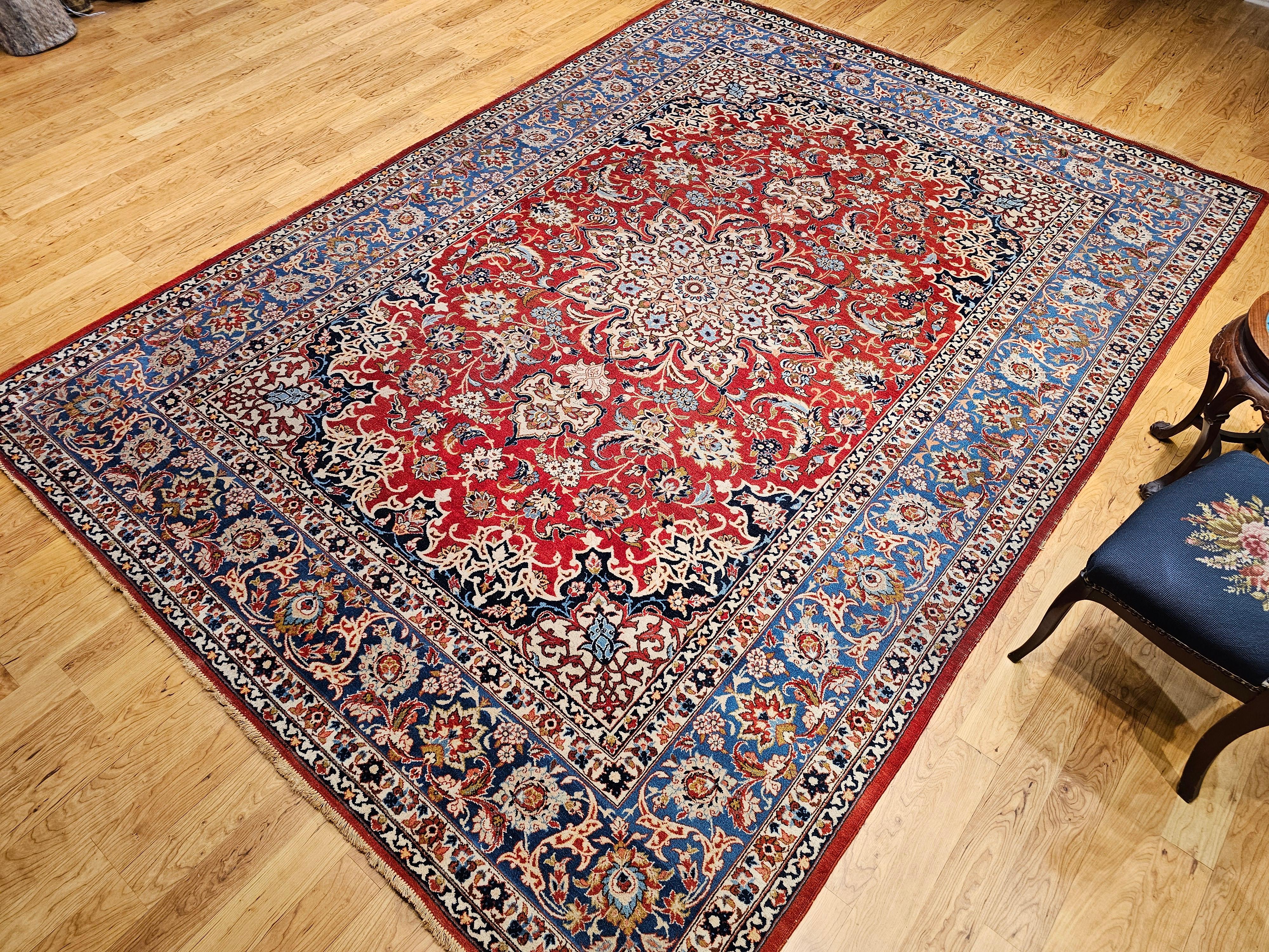 Persischer Isfahan-Teppich in Zimmergröße mit Blumenmuster in Zimmergröße im Angebot 6