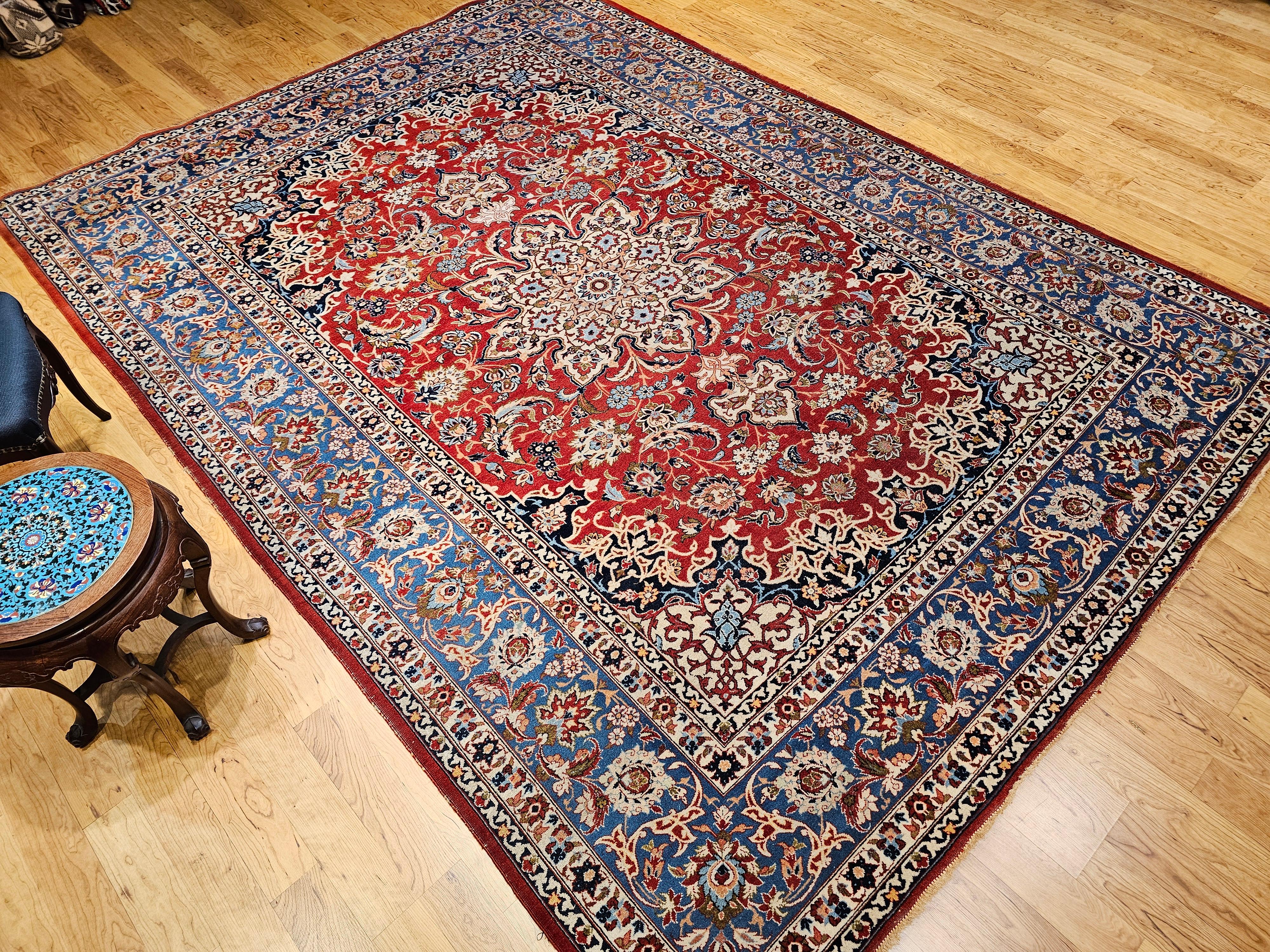 Persischer Isfahan-Teppich in Zimmergröße mit Blumenmuster in Zimmergröße im Angebot 7