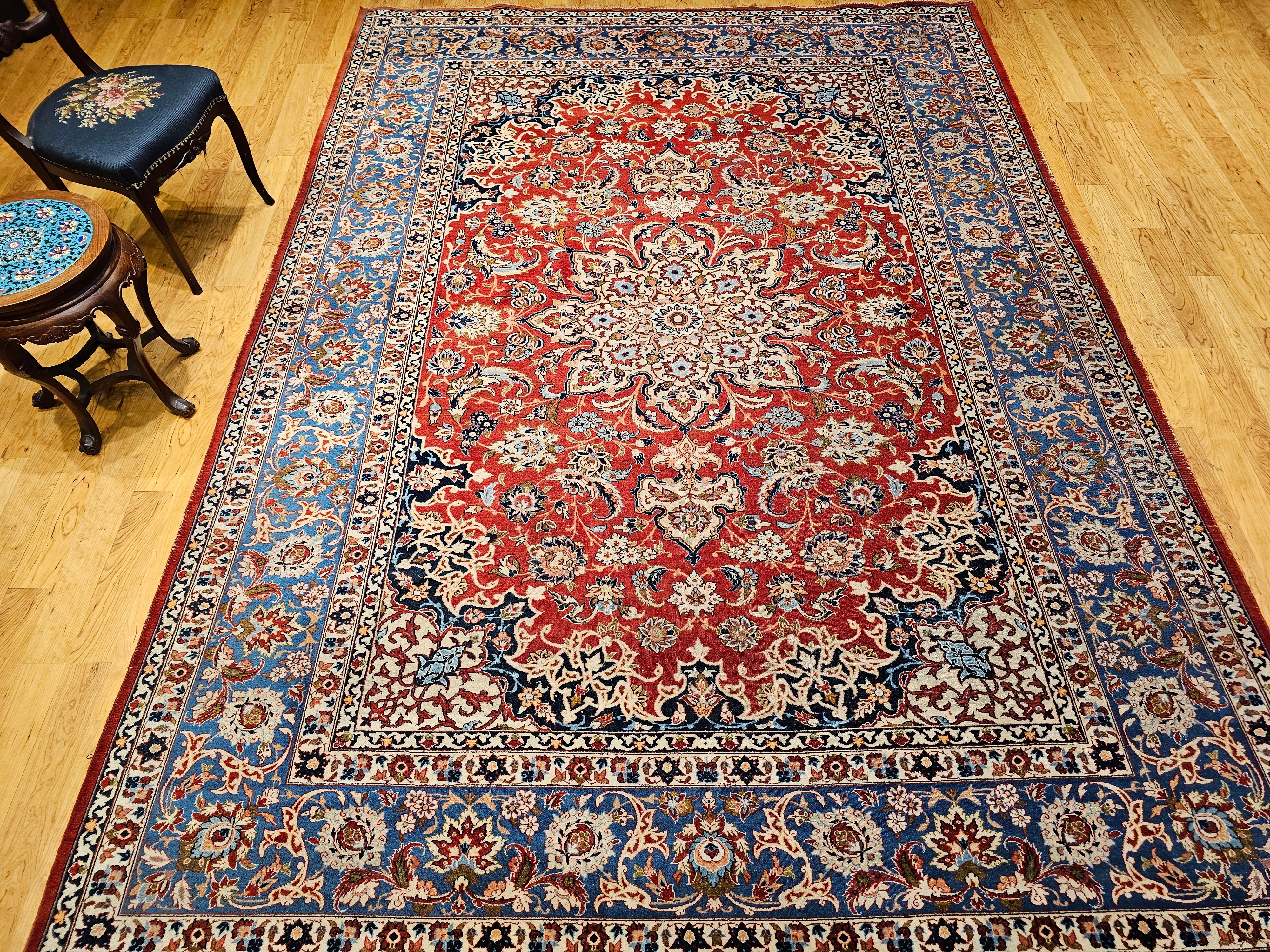 Persischer Isfahan-Teppich in Zimmergröße mit Blumenmuster in Zimmergröße im Angebot 8