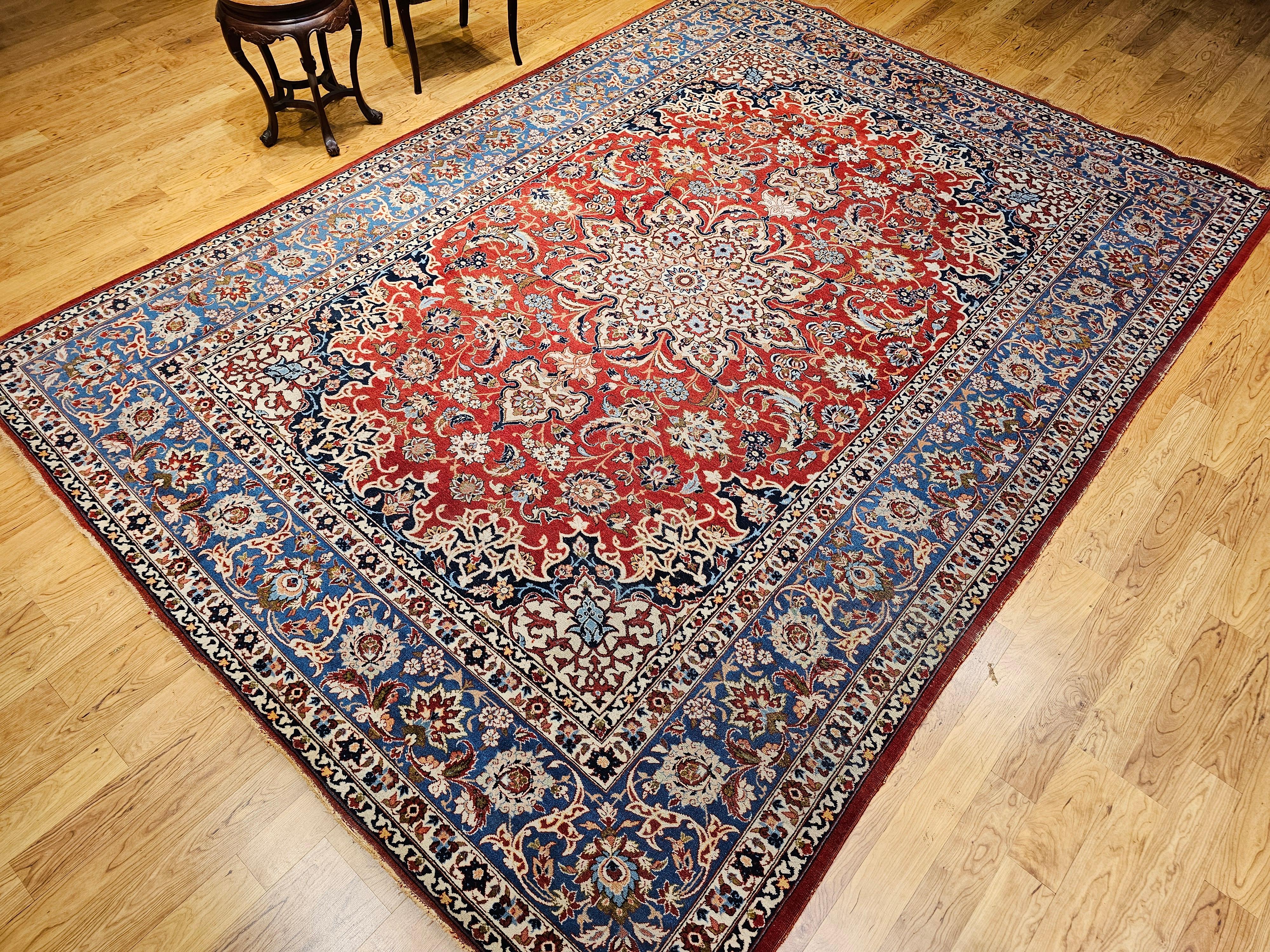 Persischer Isfahan-Teppich in Zimmergröße mit Blumenmuster in Zimmergröße im Angebot 9