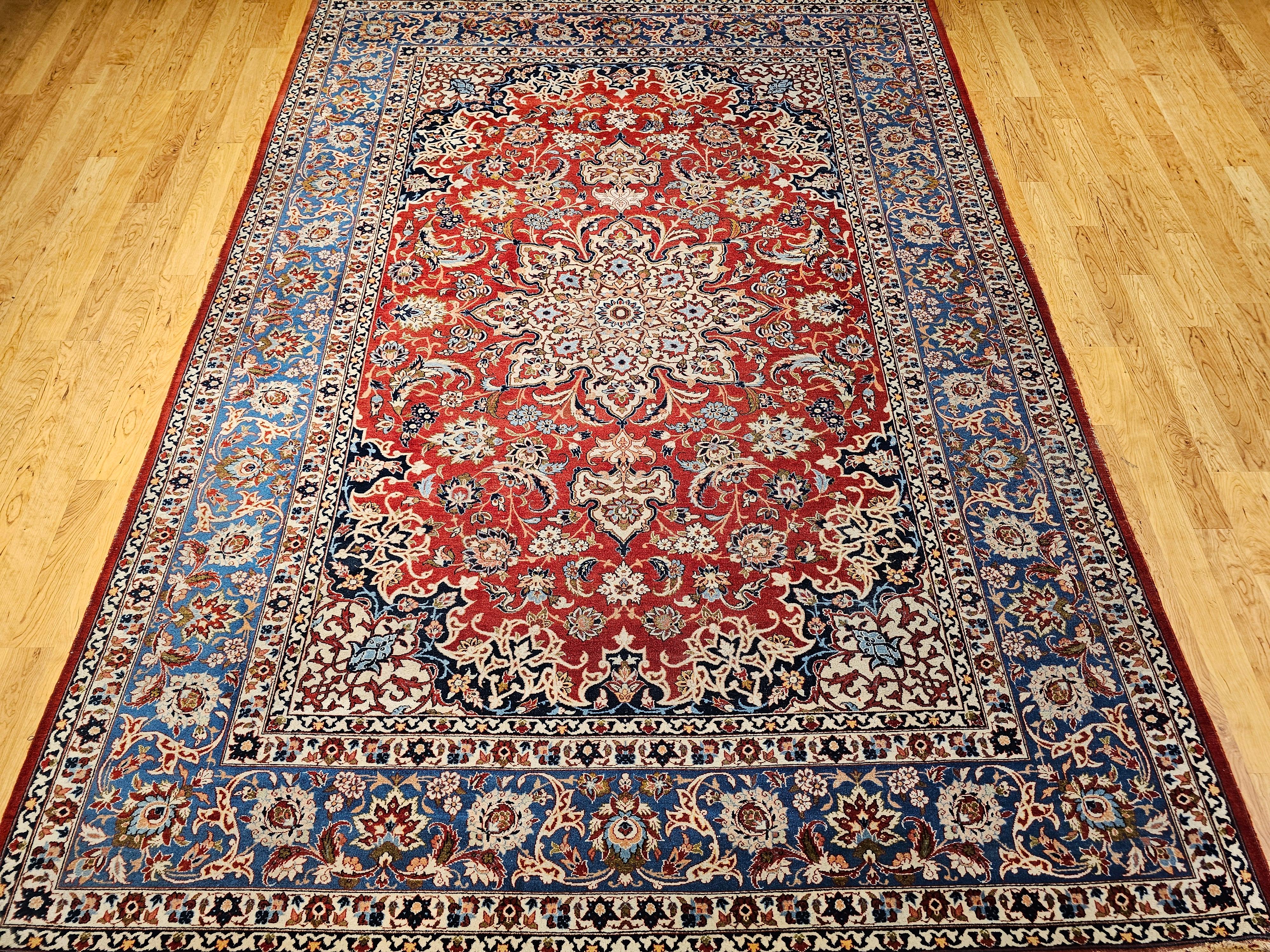 Persischer Isfahan-Teppich in Zimmergröße mit Blumenmuster in Zimmergröße im Angebot 12