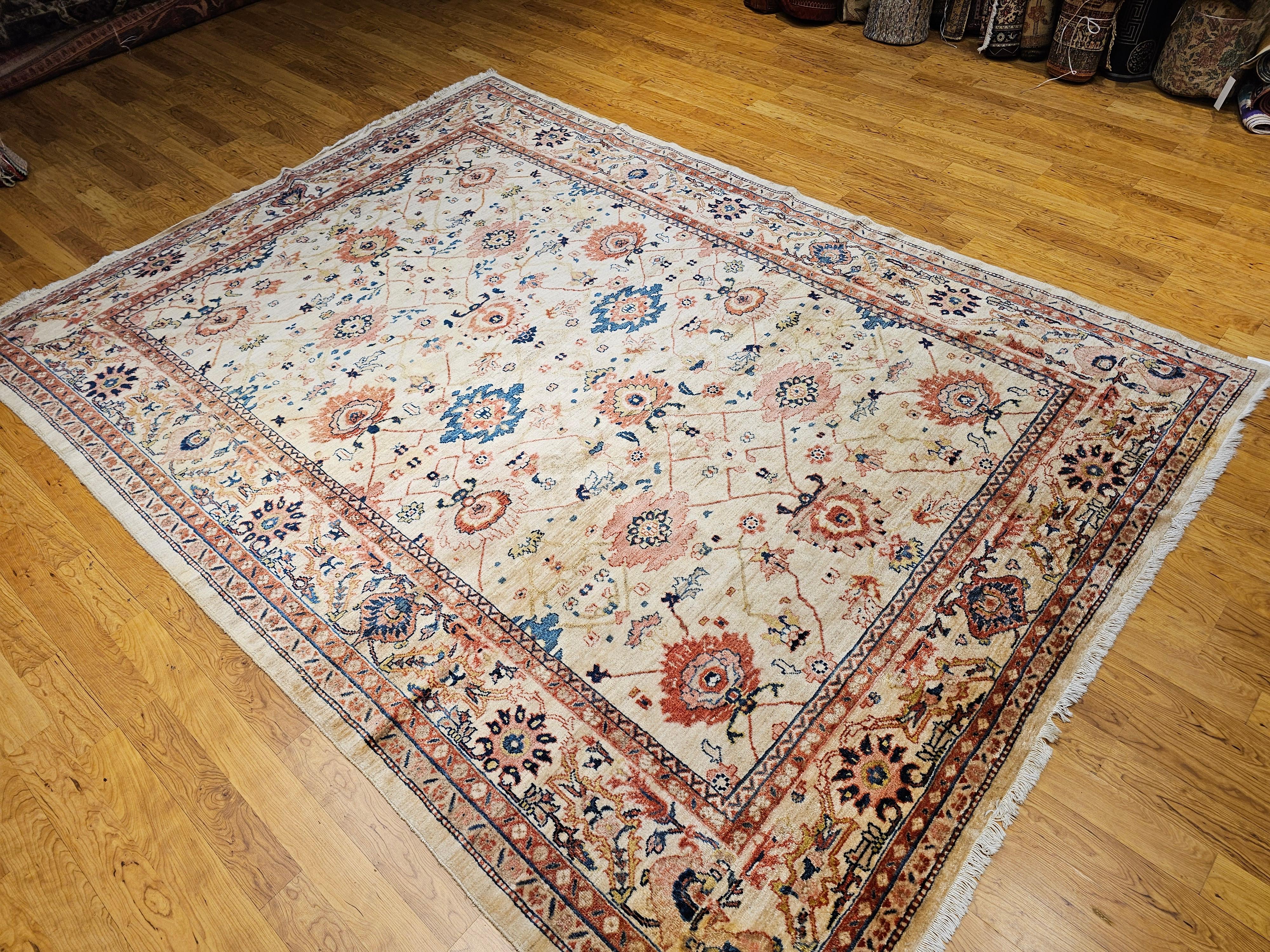 Vieille pièce Persian Mahal Sultanabad avec motif géométrique sur toute sa surface en vente 8