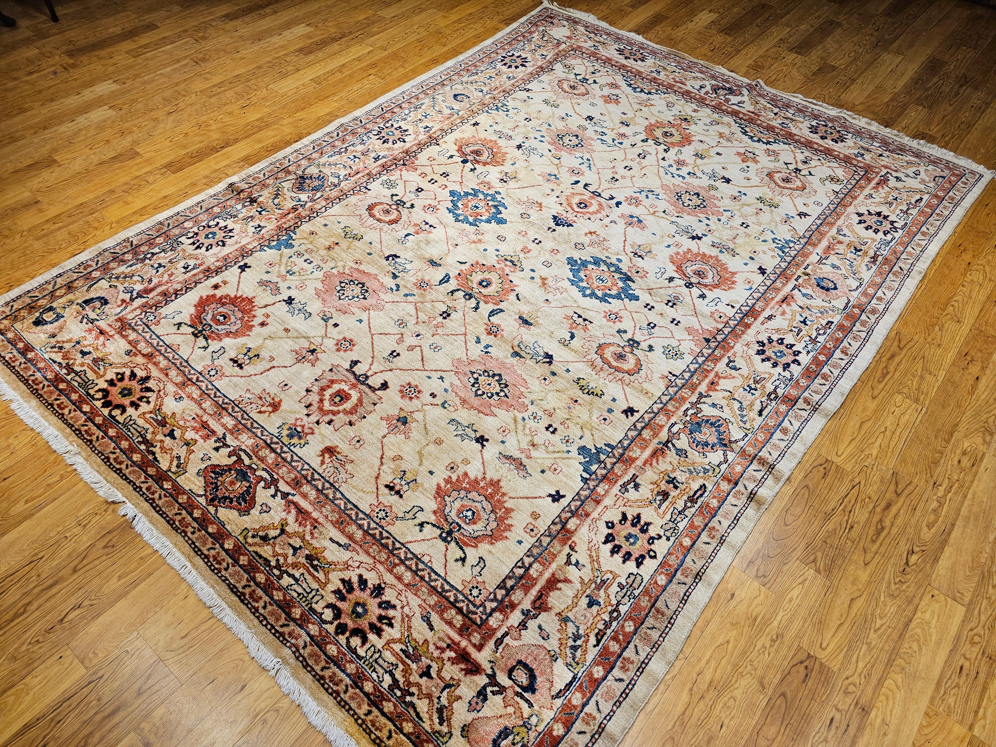 Vieille pièce Persian Mahal Sultanabad avec motif géométrique sur toute sa surface en vente 10