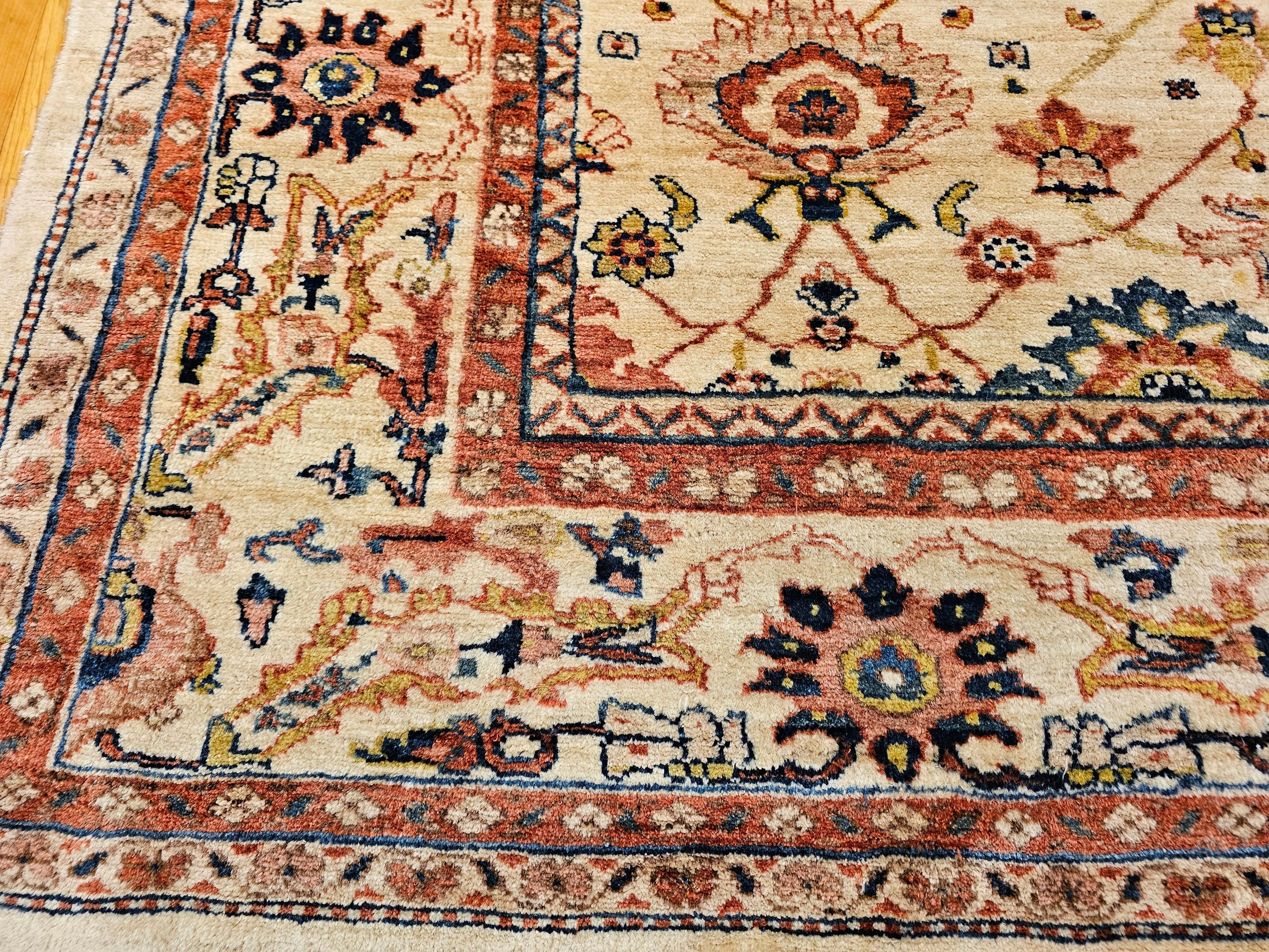 20ième siècle Vieille pièce Persian Mahal Sultanabad avec motif géométrique sur toute sa surface en vente