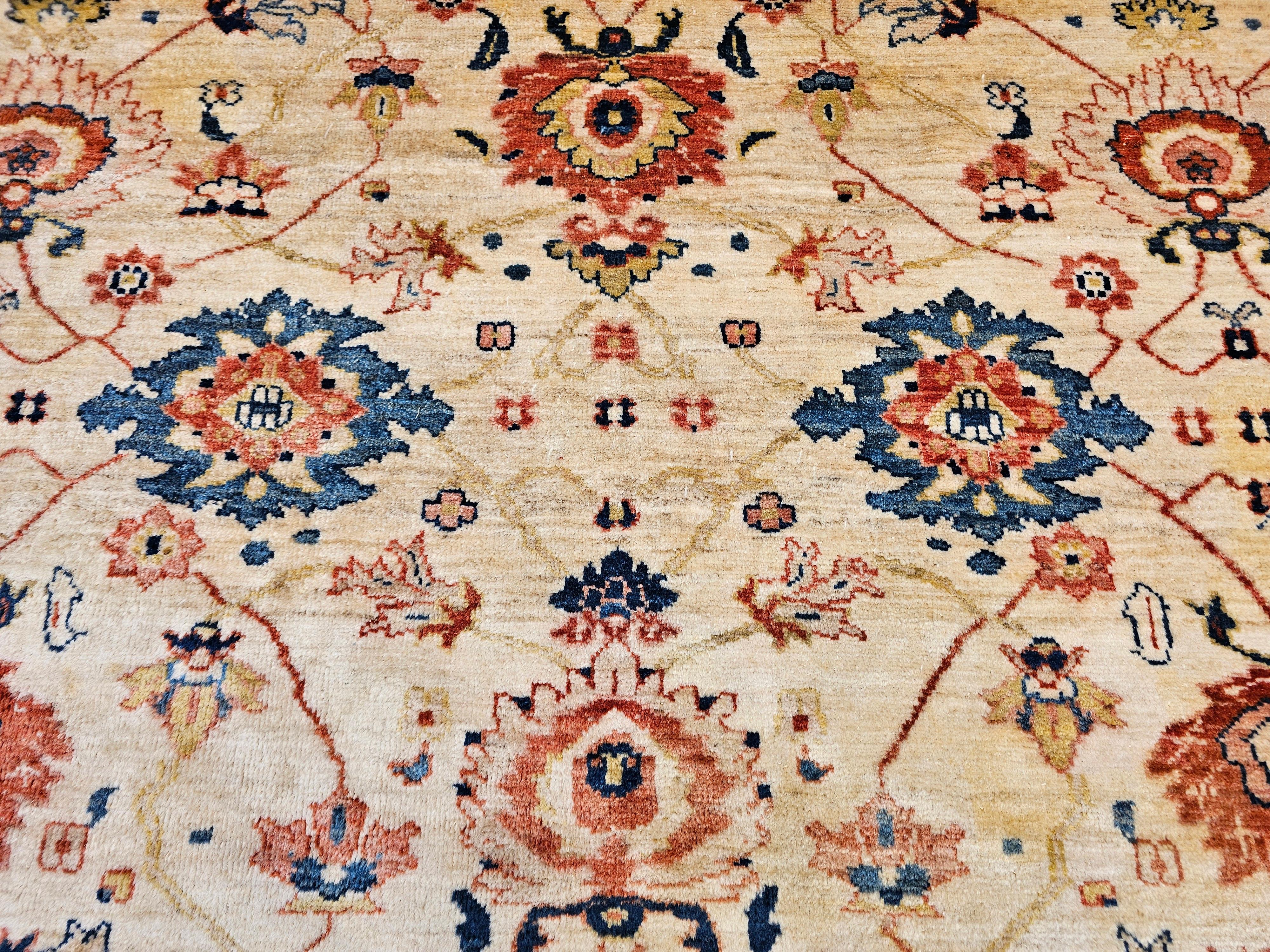 Vieille pièce Persian Mahal Sultanabad avec motif géométrique sur toute sa surface en vente 2