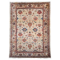 Mahal persiano Sultanabad vintage a grandezza naturale con motivo geometrico all over