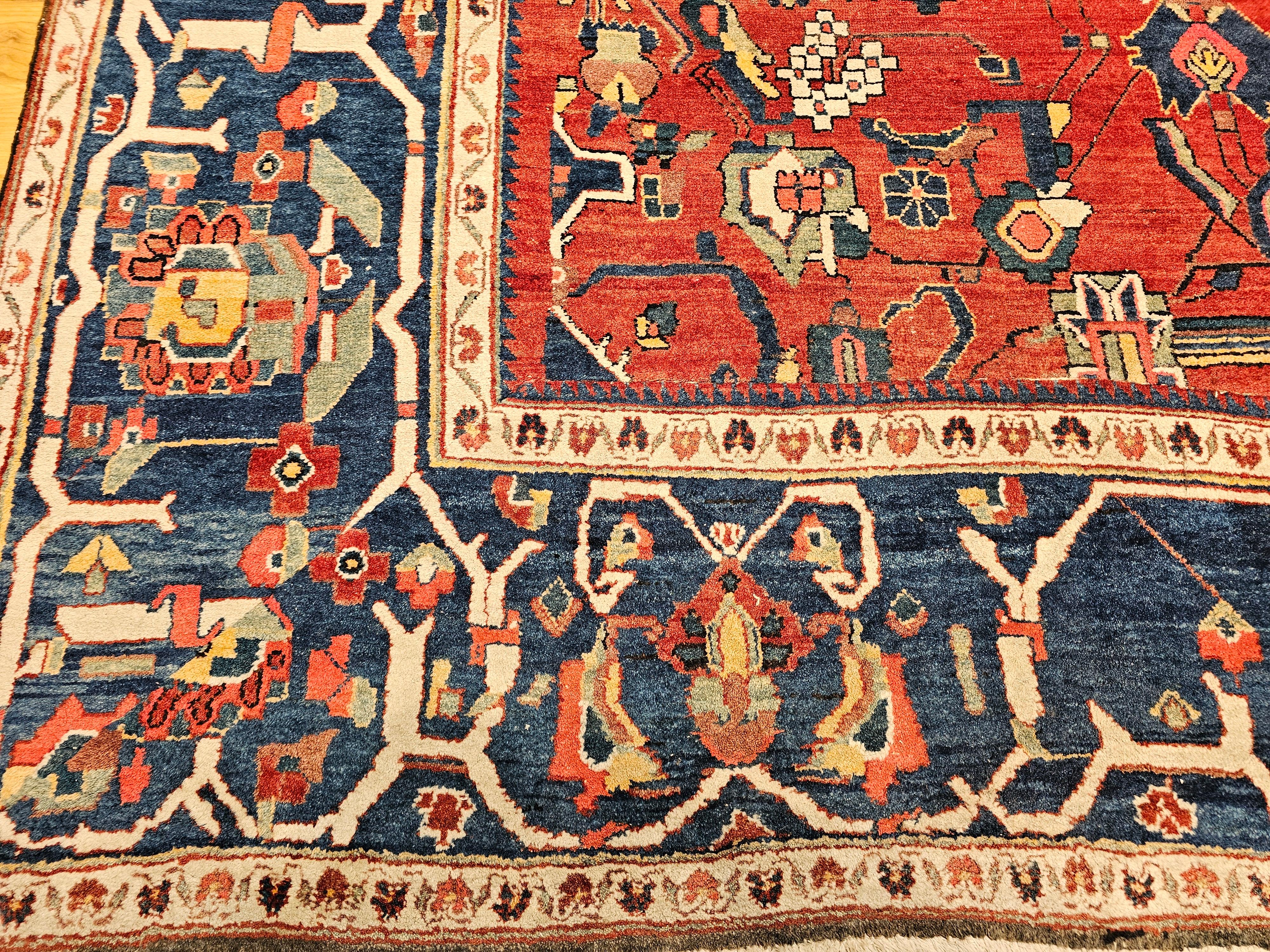 Alfombra Persa Cuadrada Vintage Malayer en venta 4