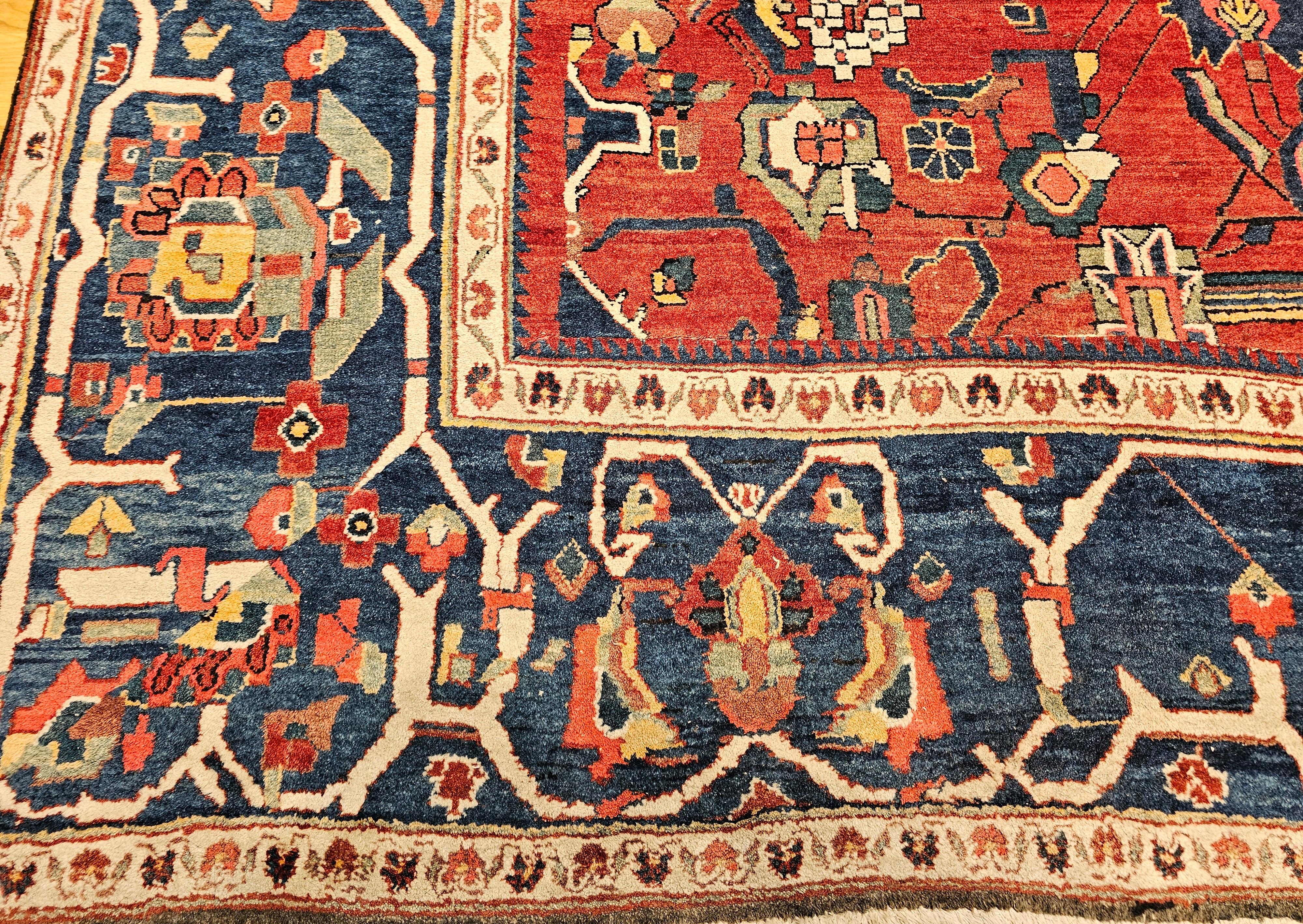 Alfombra Persa Cuadrada Vintage Malayer en venta 5
