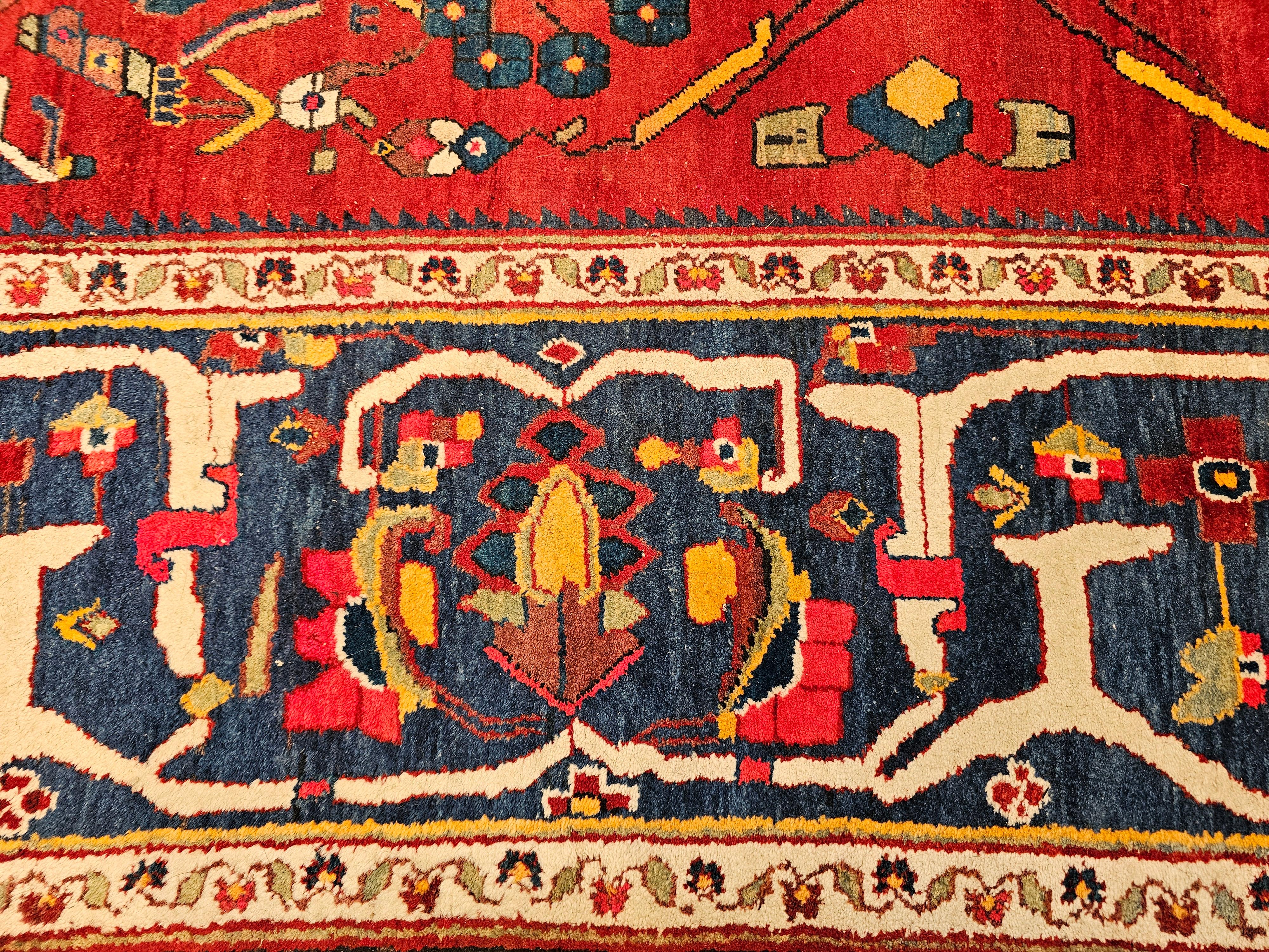 Alfombra Persa Cuadrada Vintage Malayer en venta 8