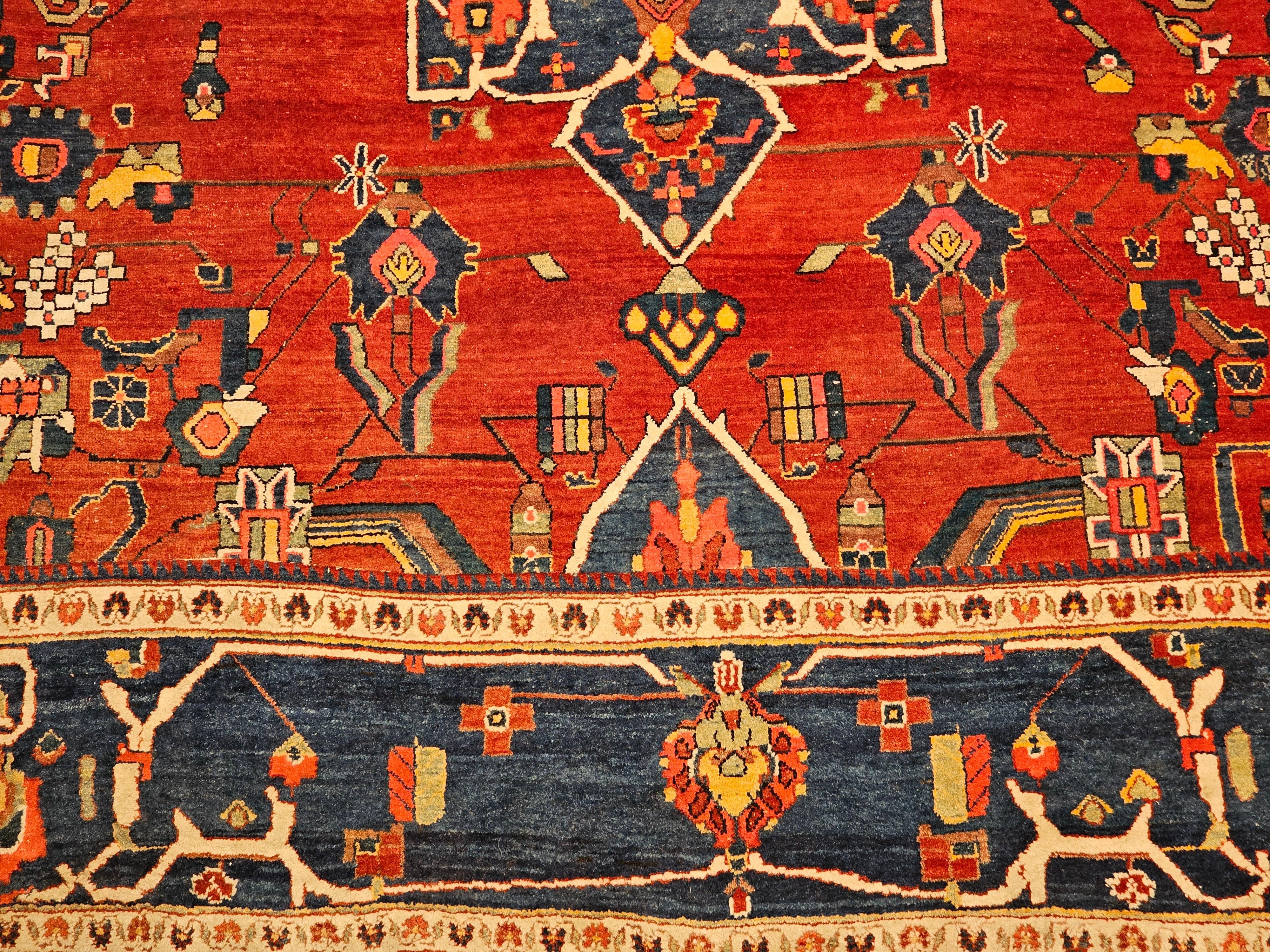 Alfombra Persa Cuadrada Vintage Malayer Teñido con vegetales en venta