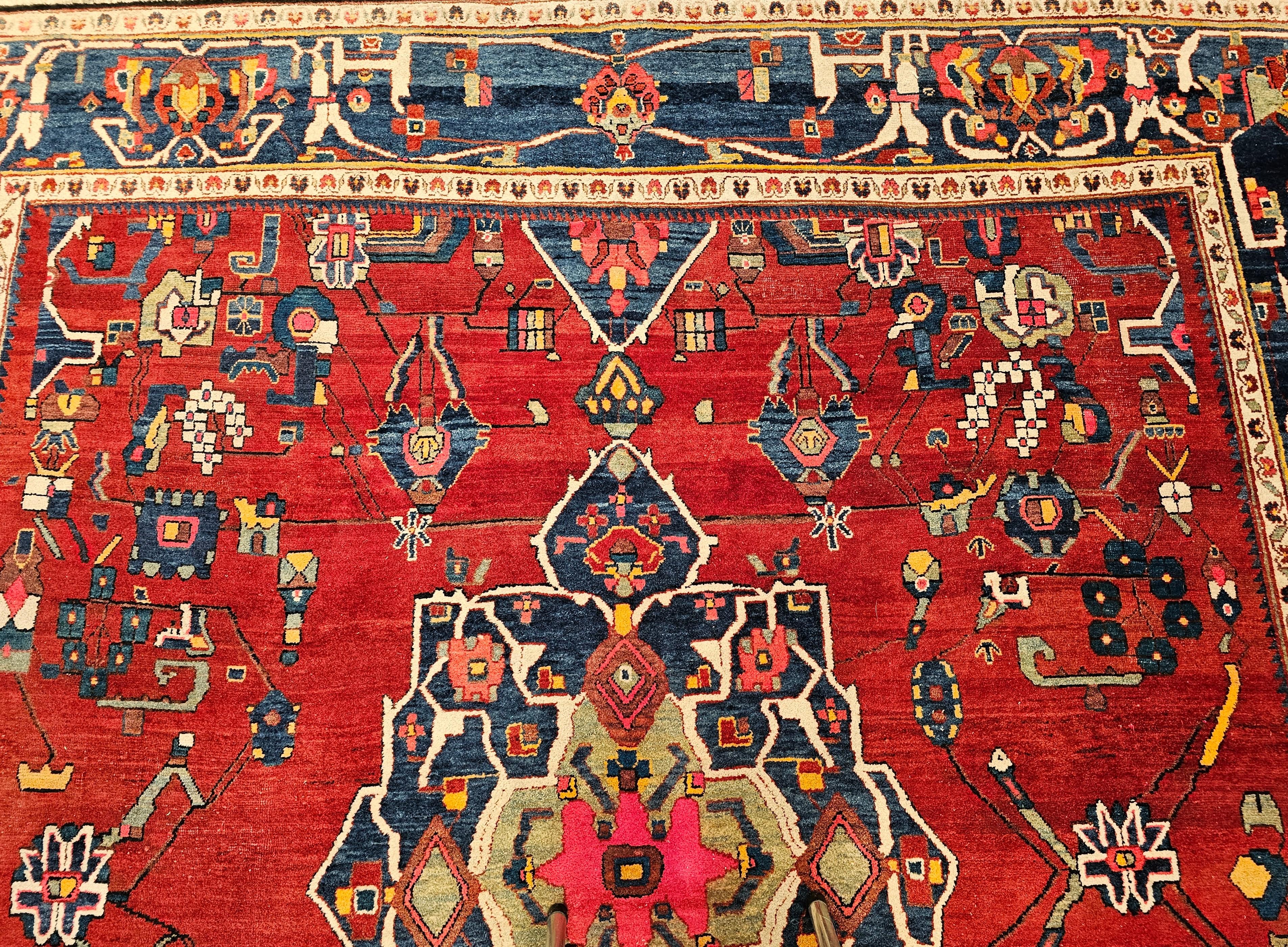 Alfombra Persa Cuadrada Vintage Malayer en venta 3