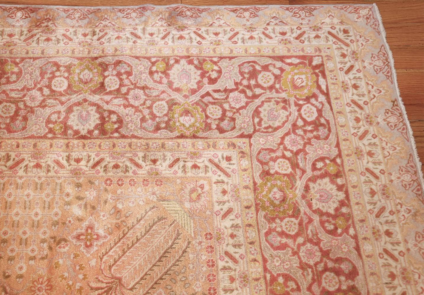 Vintage Room Sized Persian Tabriz Carpet. Size: 9 ft 9 in x 13 ft 4