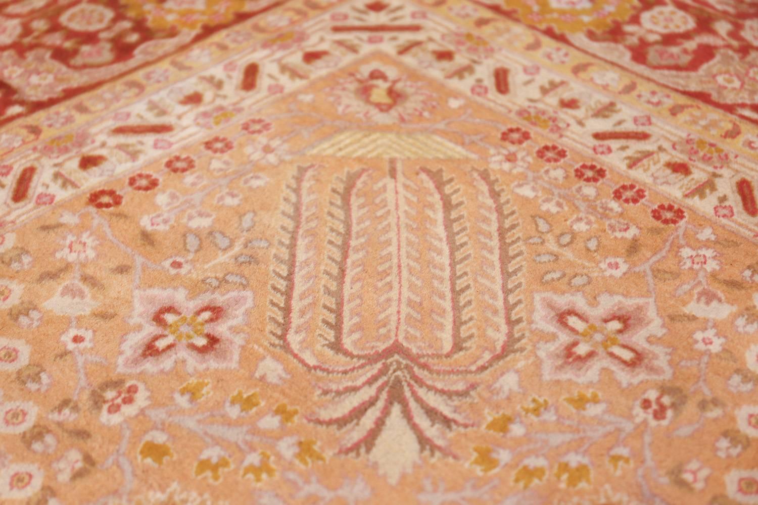 Vintage Room Sized Persian Tabriz Carpet. Size: 9 ft 9 in x 13 ft 5