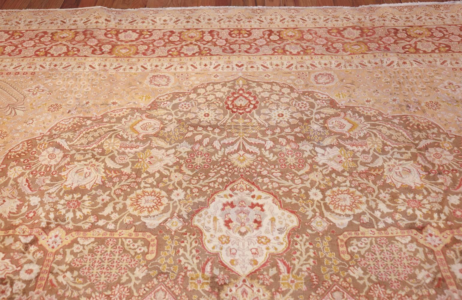 Vintage Room Sized Persian Tabriz Carpet. Size: 9 ft 9 in x 13 ft 7