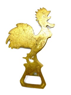 Vintage Rooster Bottle Opener Mid-Century Modern Metal Breweriana Barware
