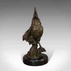 Vintage Rooster Statue, English, Bronze, Sculpture, Cockerel, Countryside Appeal