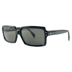 Vintage Ropco " Aviv " Rectangular Black Midcentury Frame 60'S Sunglasses Israel