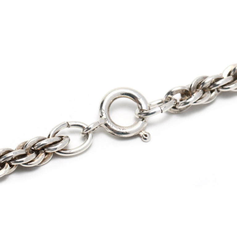 Vintage Rope Chain Necklace, Sterling Silver, Medium Rope For Sale at ...