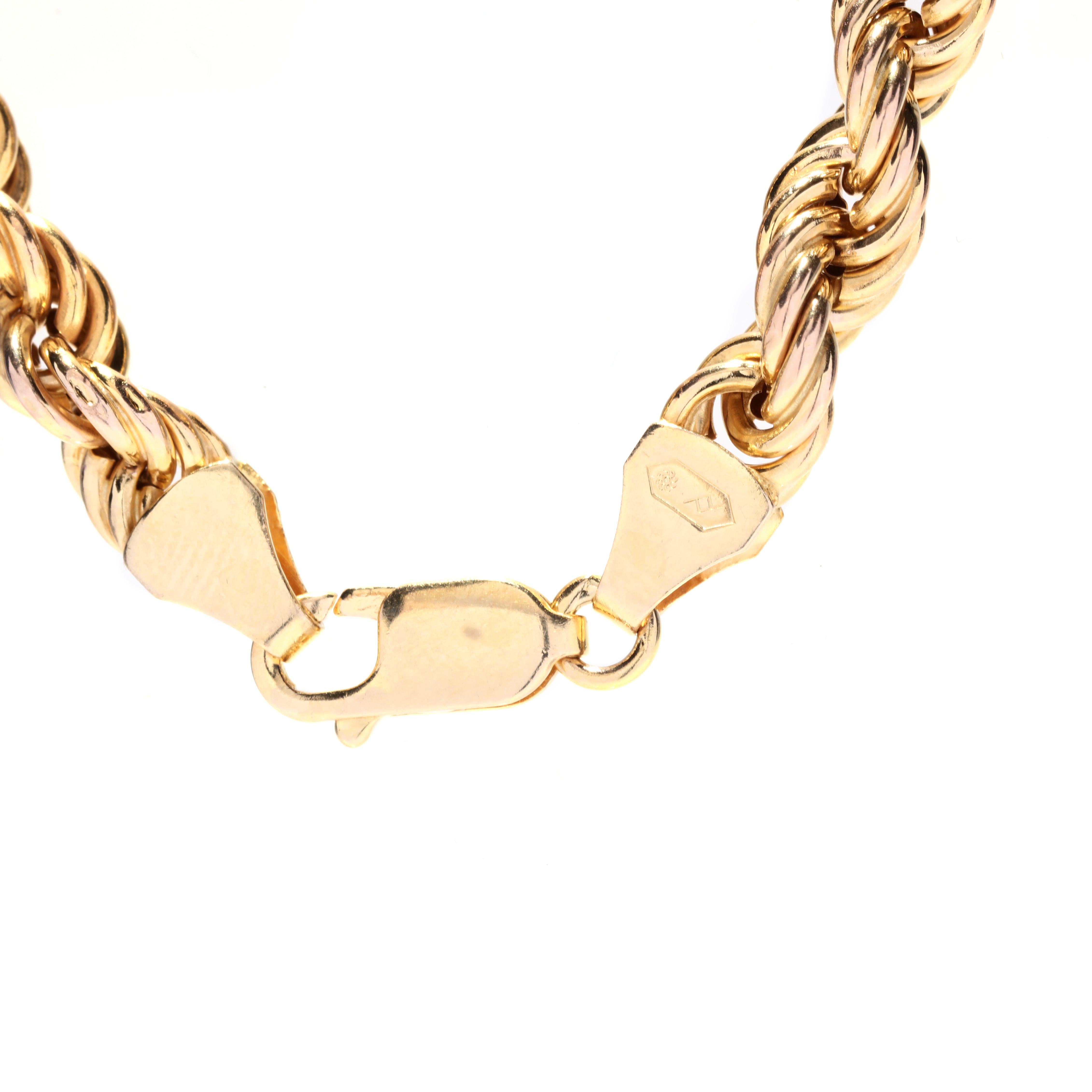 thick gold rope chain 14k