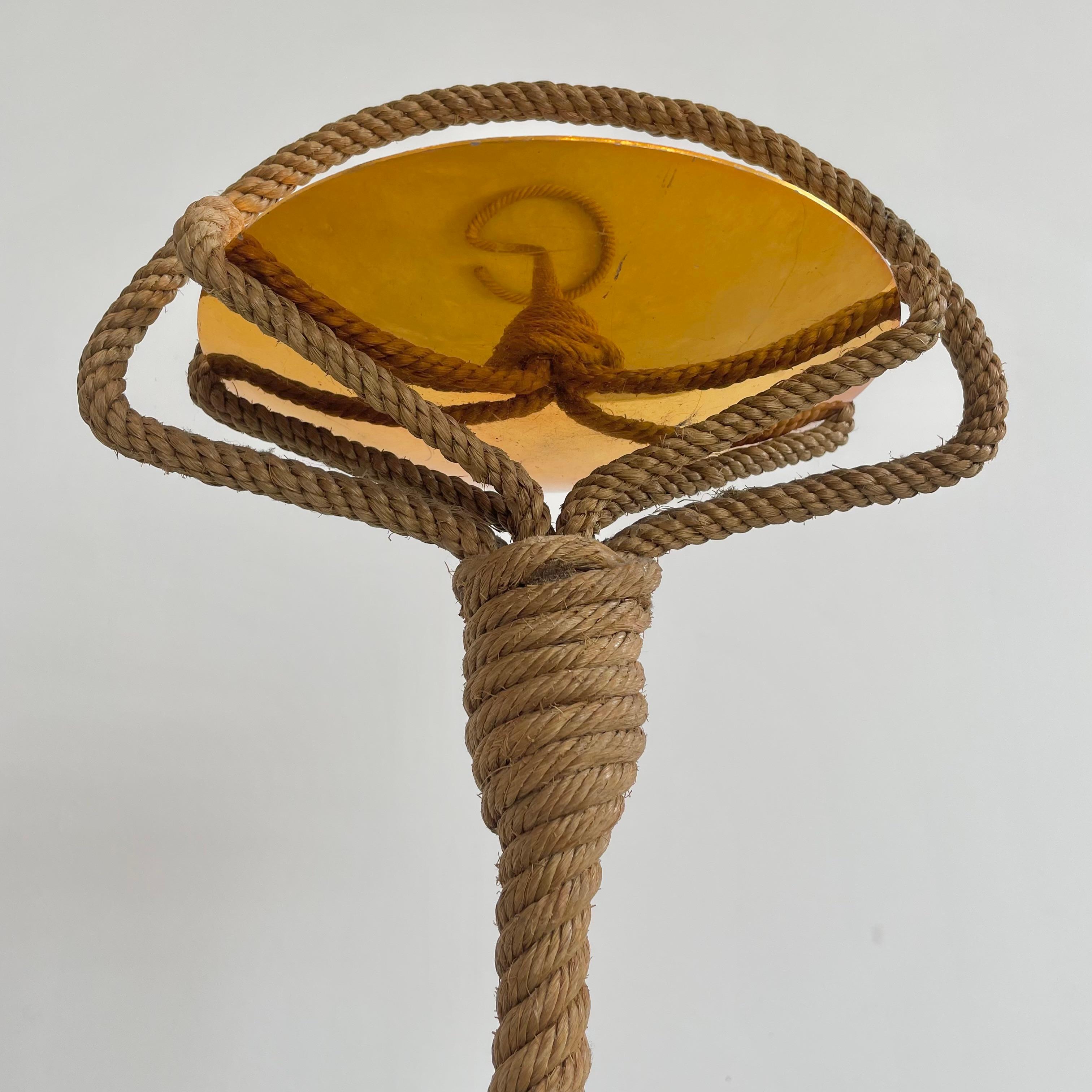 Vintage Rope Floor Catchall in the Style of Audoux-Minet, 1960s, France For Sale 4