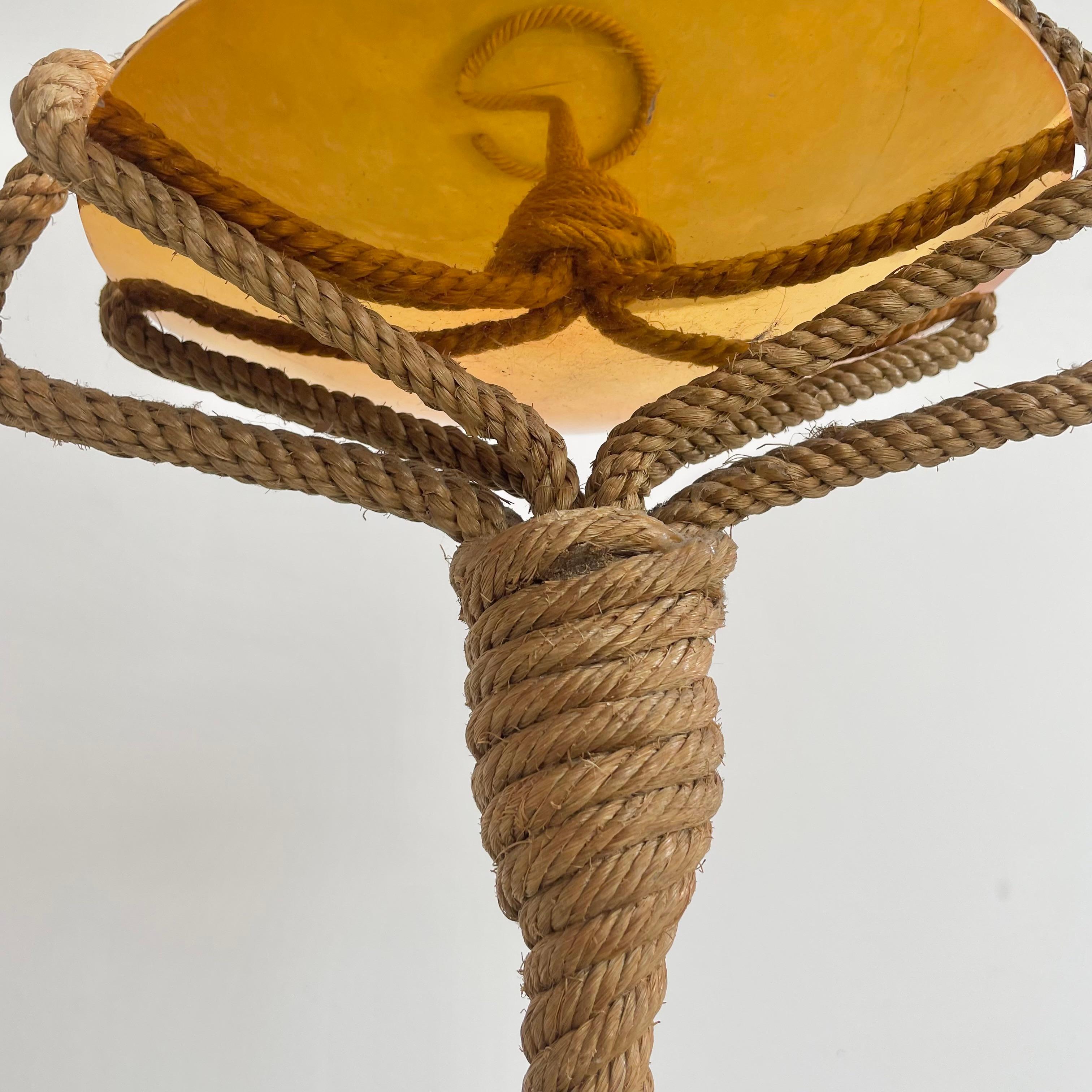 Vintage Rope Floor Catchall in the Style of Audoux-Minet, 1960s, France For Sale 5