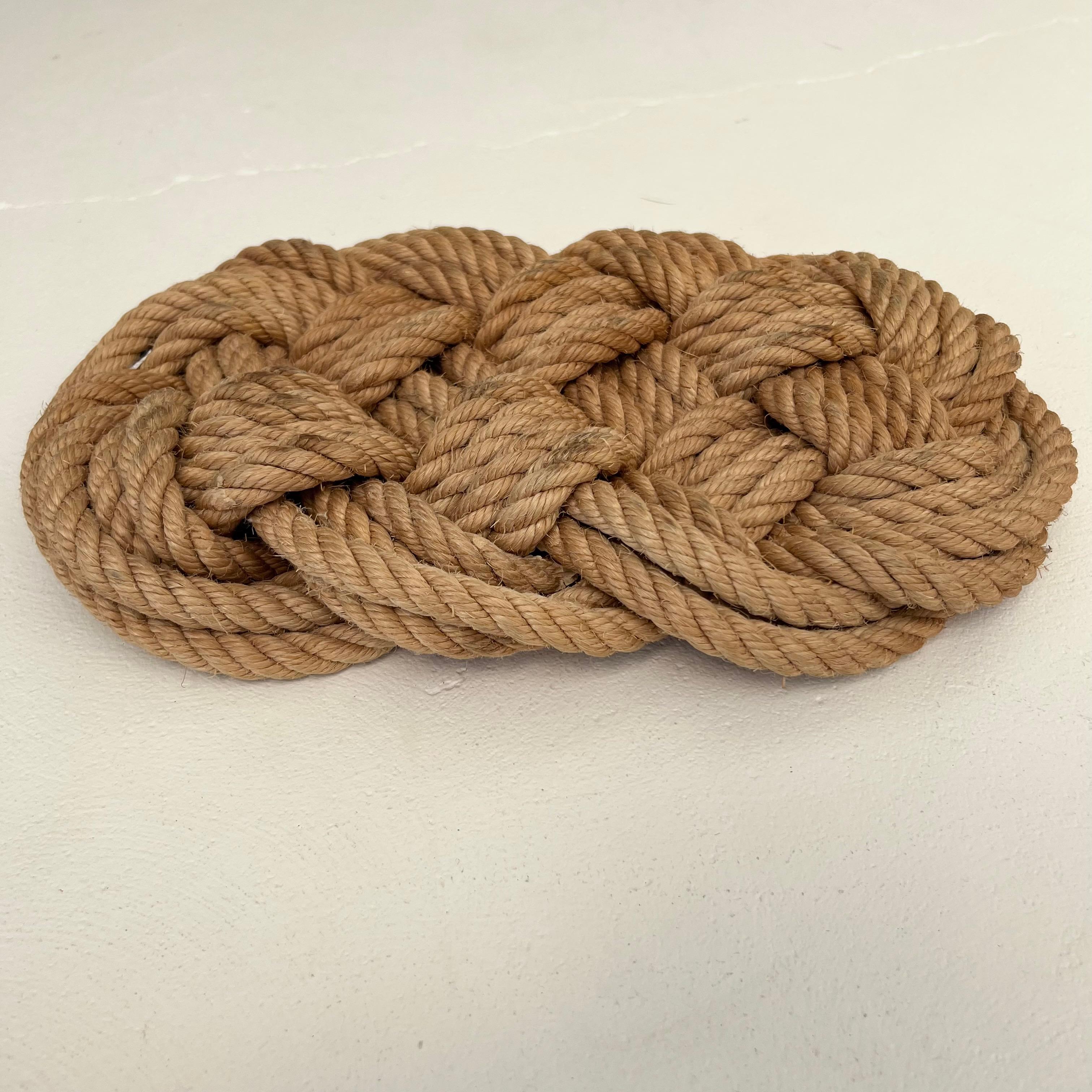 Mid-Century Modern Vintage Rope Hot Plate in the Style of Audoux-Minet, 1960s France For Sale