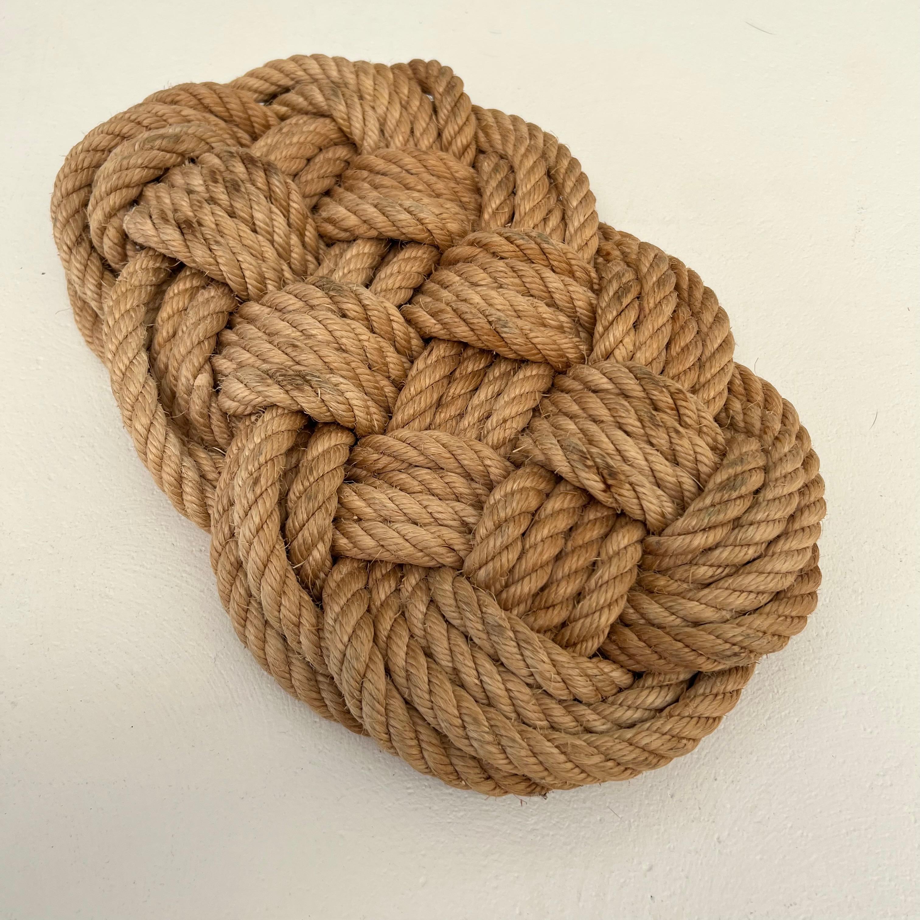 Vintage Rope Hot Plate in the Style of Audoux-Minet, 1960s France In Good Condition For Sale In Los Angeles, CA