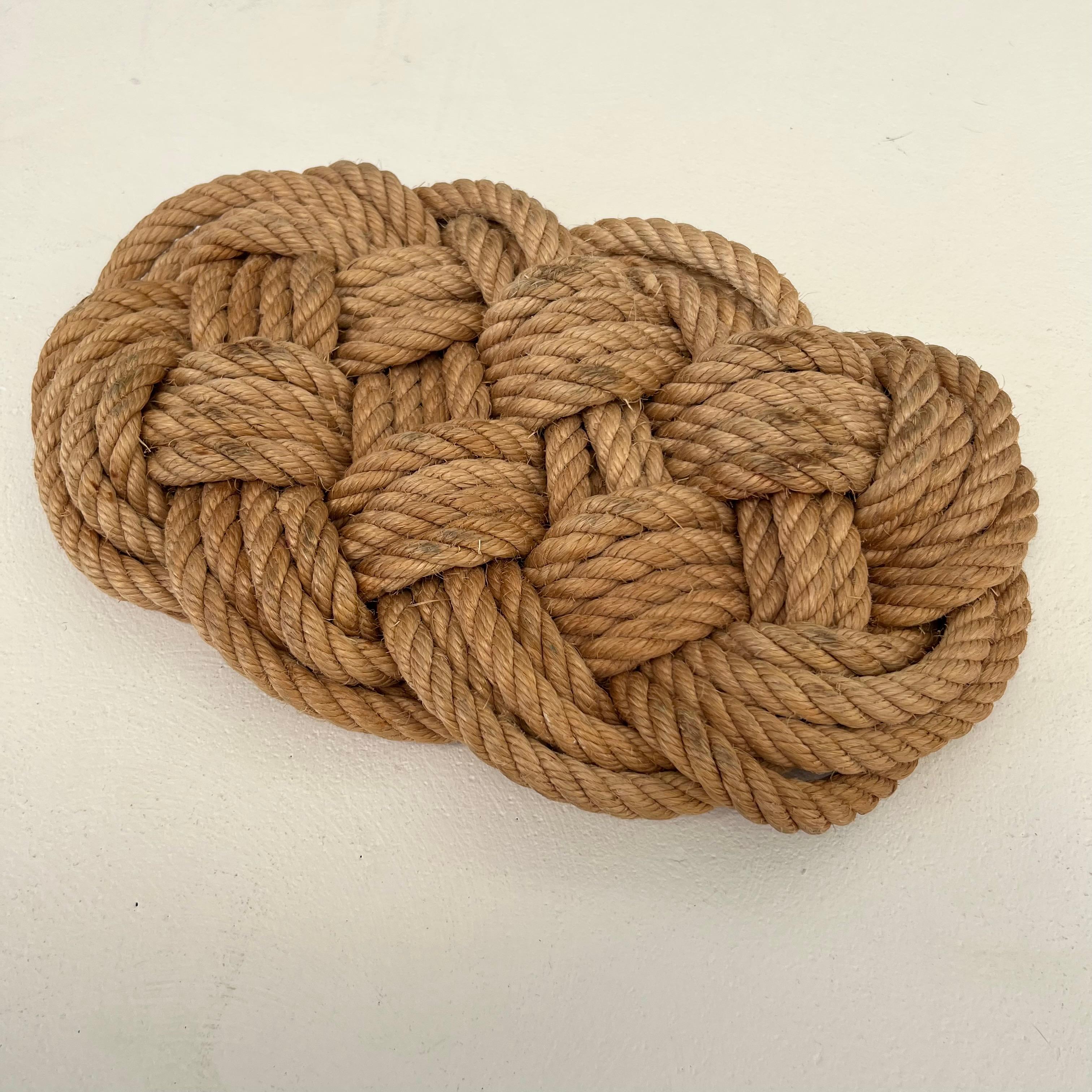 Vintage Rope Hot Plate in the Style of Audoux-Minet, 1960s France For Sale 1
