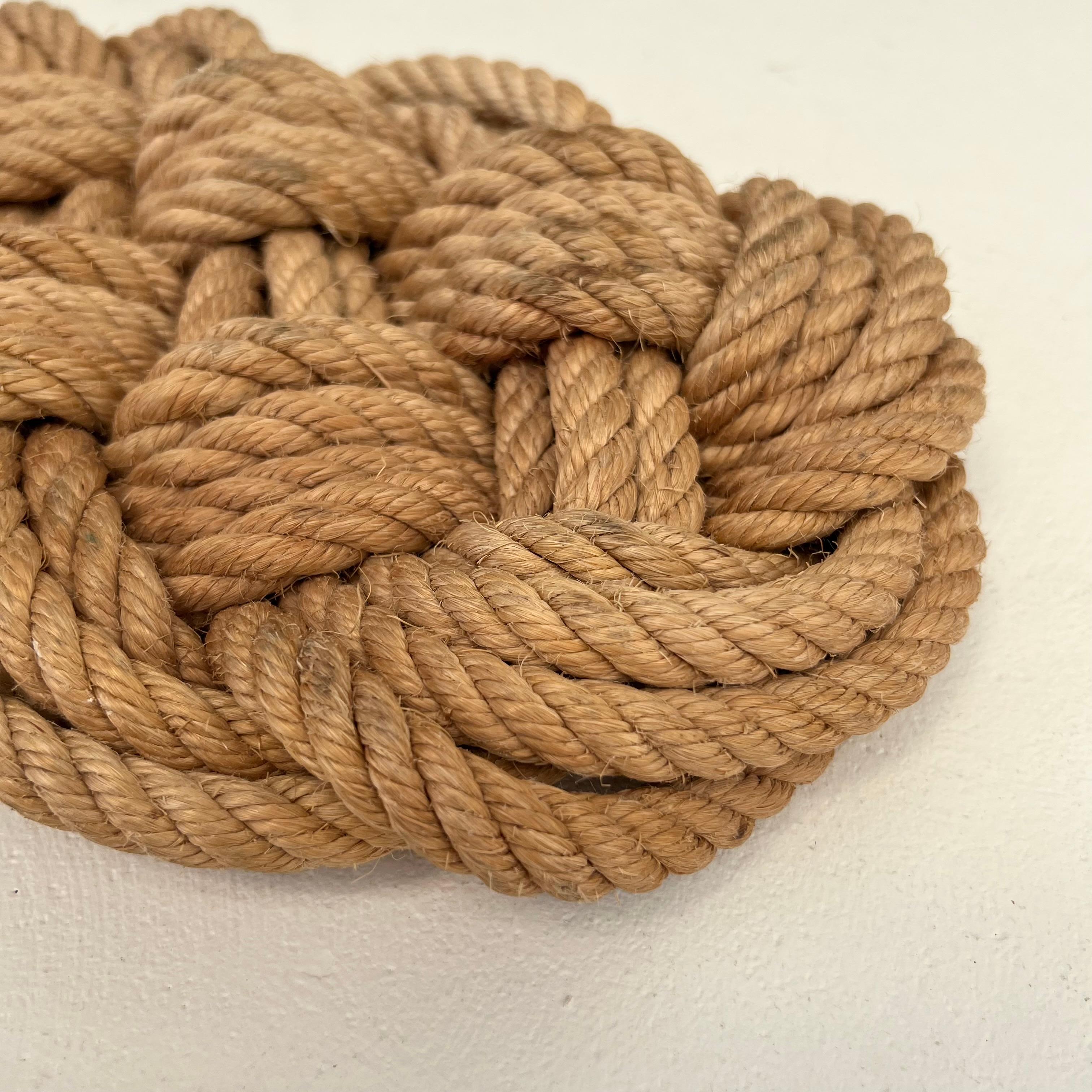 Vintage Rope Hot Plate in the Style of Audoux-Minet, 1960s France For Sale 2