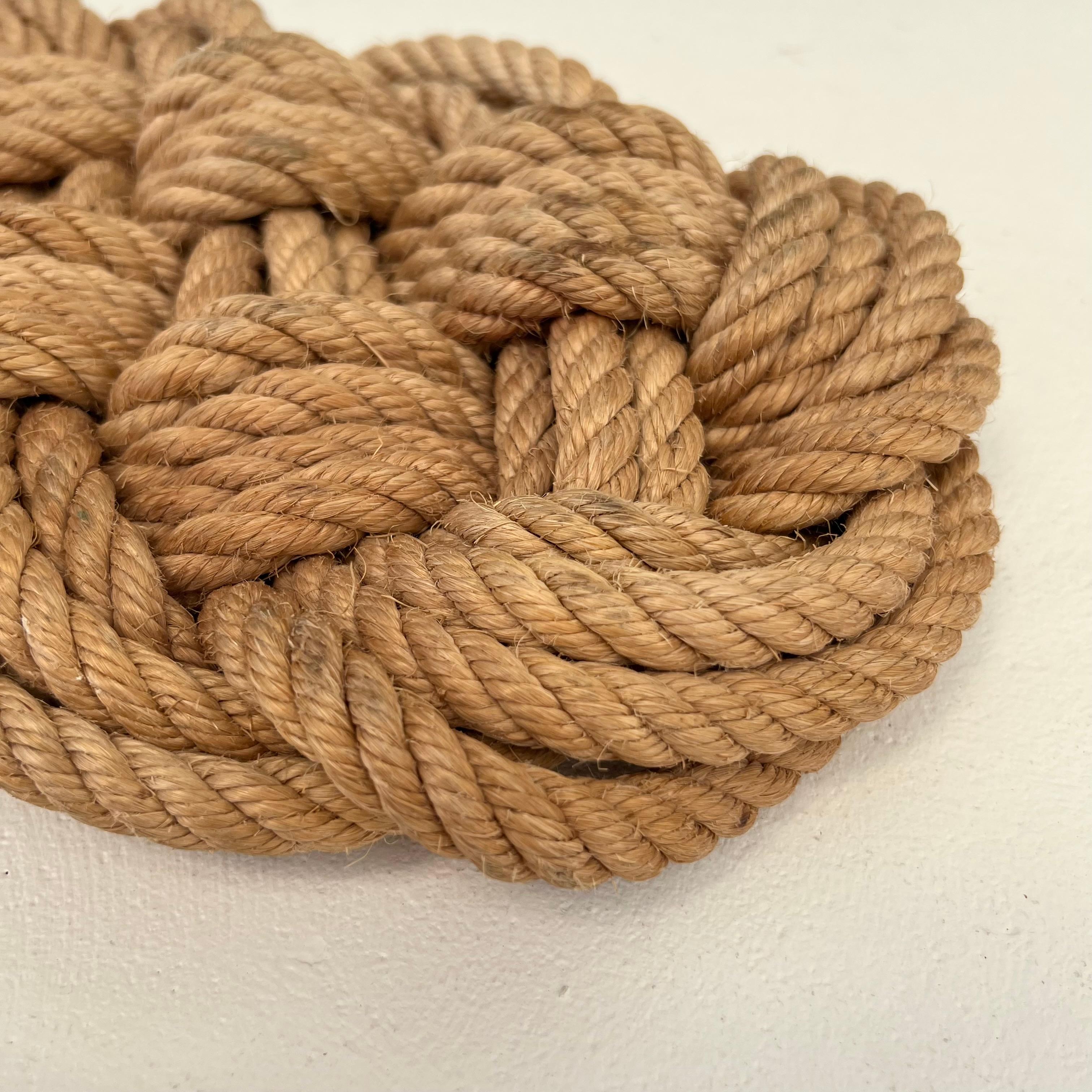 Vintage Rope Hot Plate in the Style of Audoux-Minet, 1960s France For Sale 3