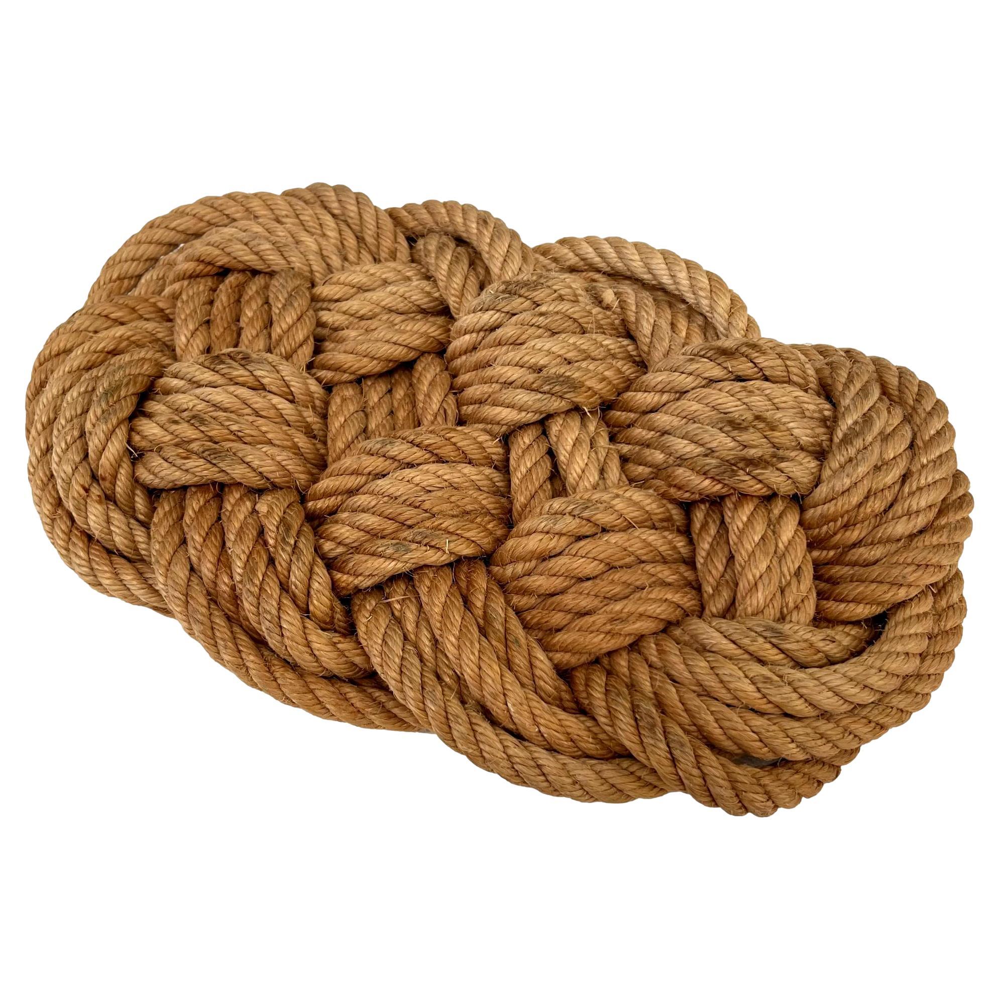 Vintage Rope Hot Plate in the Style of Audoux-Minet, 1960s France For Sale