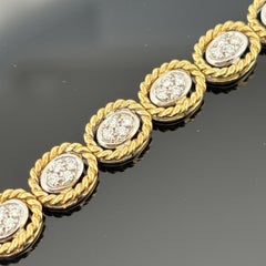 Vintage Rope Motif Diamond Link Bracelet 18k