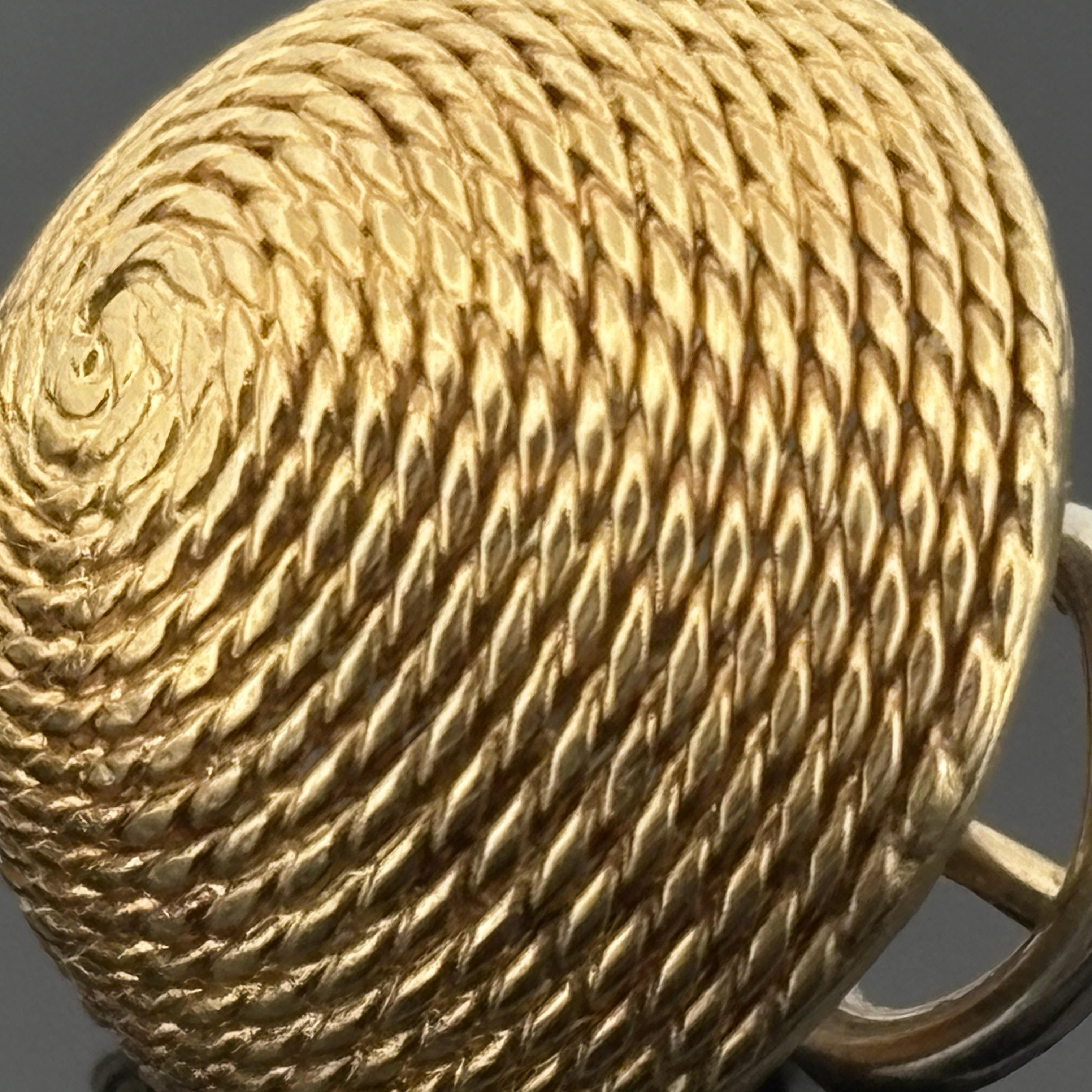 Vintage Seil Motiv Kuppel Ohrringe 18k Gelbgold - Italien im Angebot 1