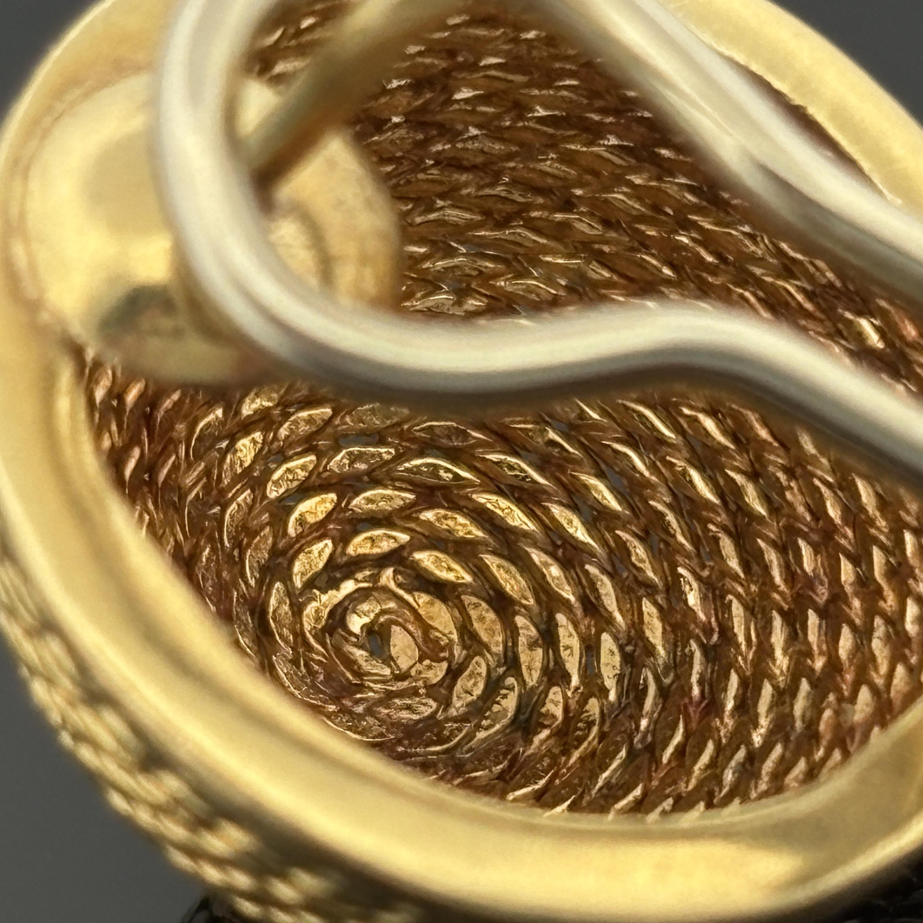 Vintage Seil Motiv Kuppel Ohrringe 18k Gelbgold - Italien im Angebot 3