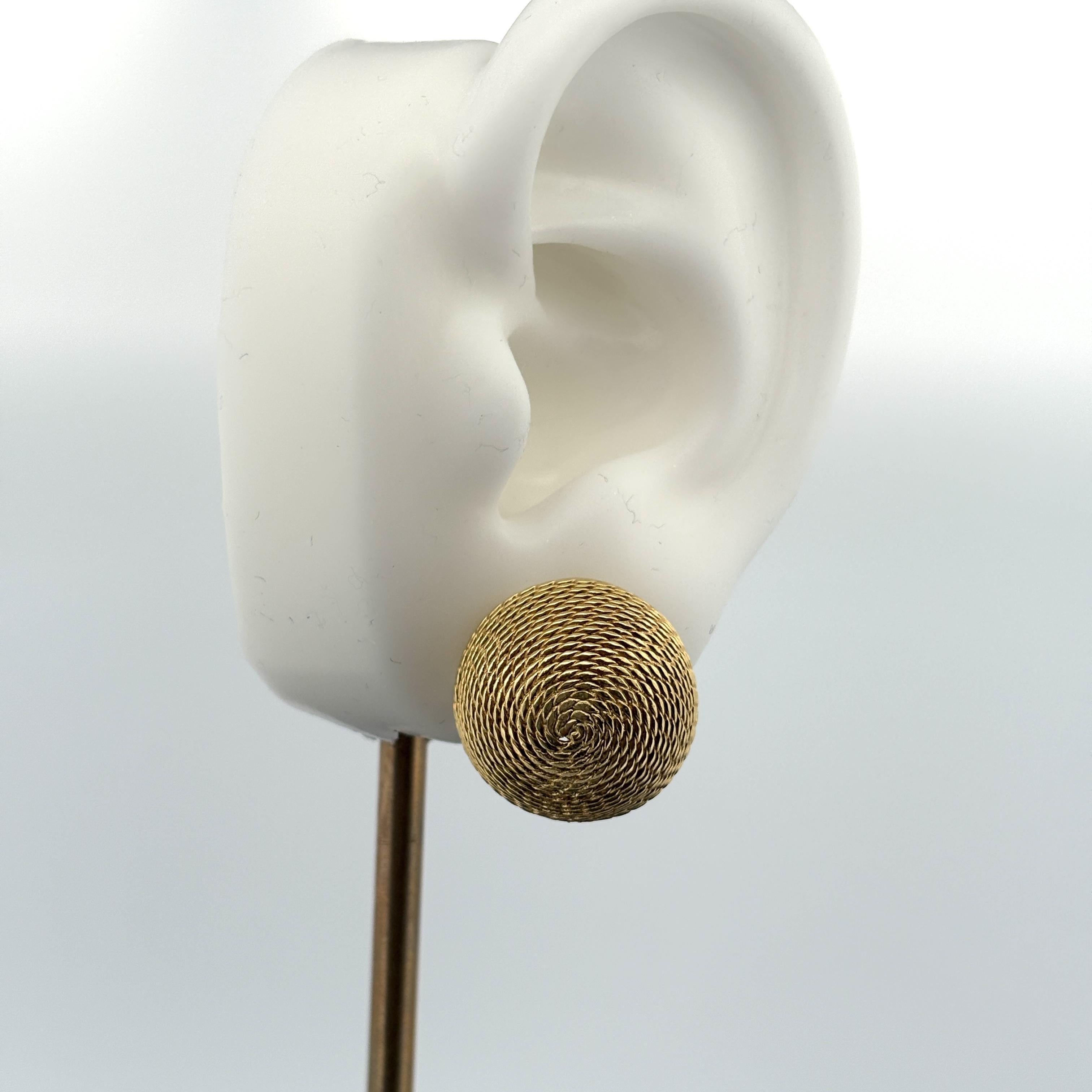 Vintage Seil Motiv Kuppel Ohrringe 18k Gelbgold - Italien im Angebot 5