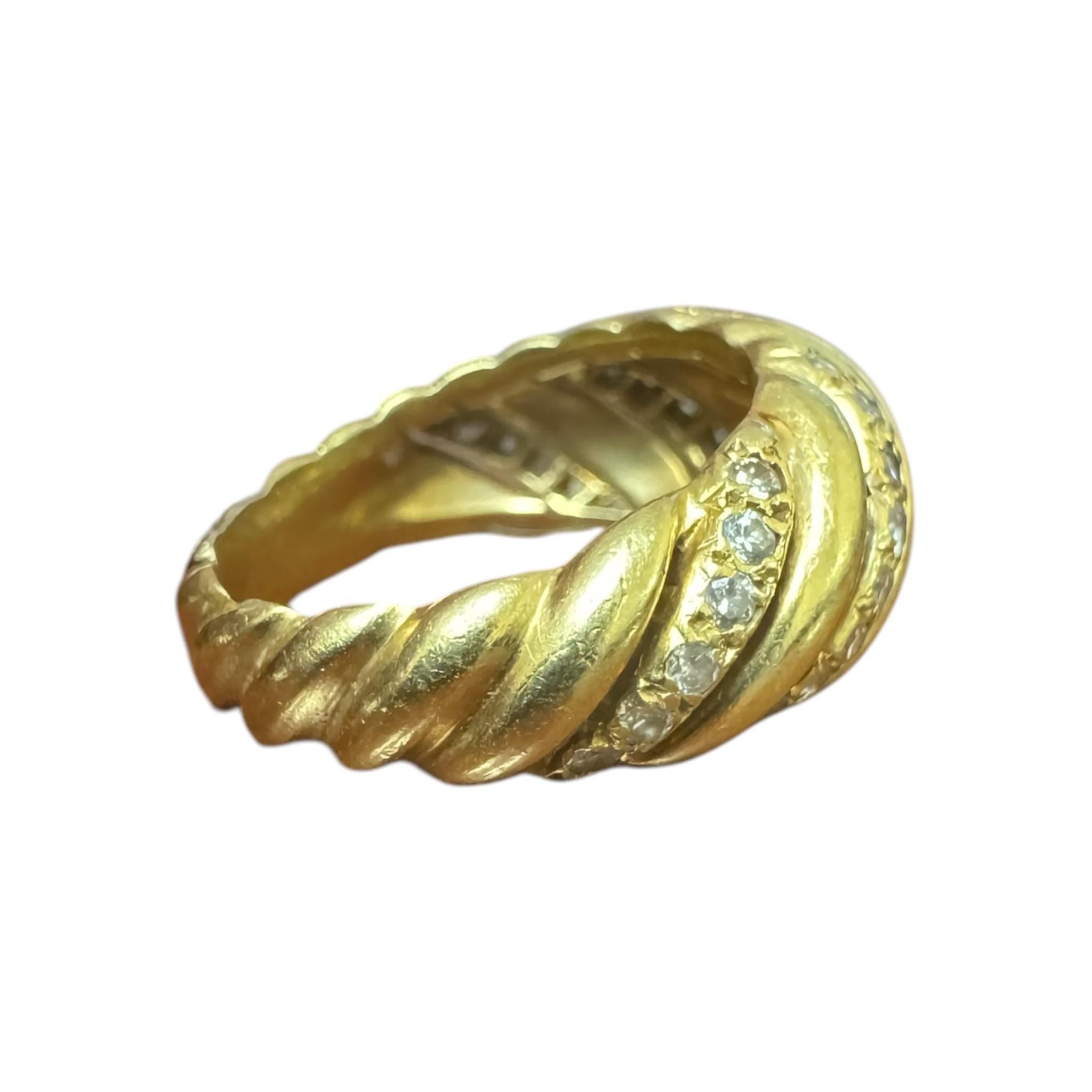 Vintage Rope Style Diamond Cocktail Ring For Sale 4