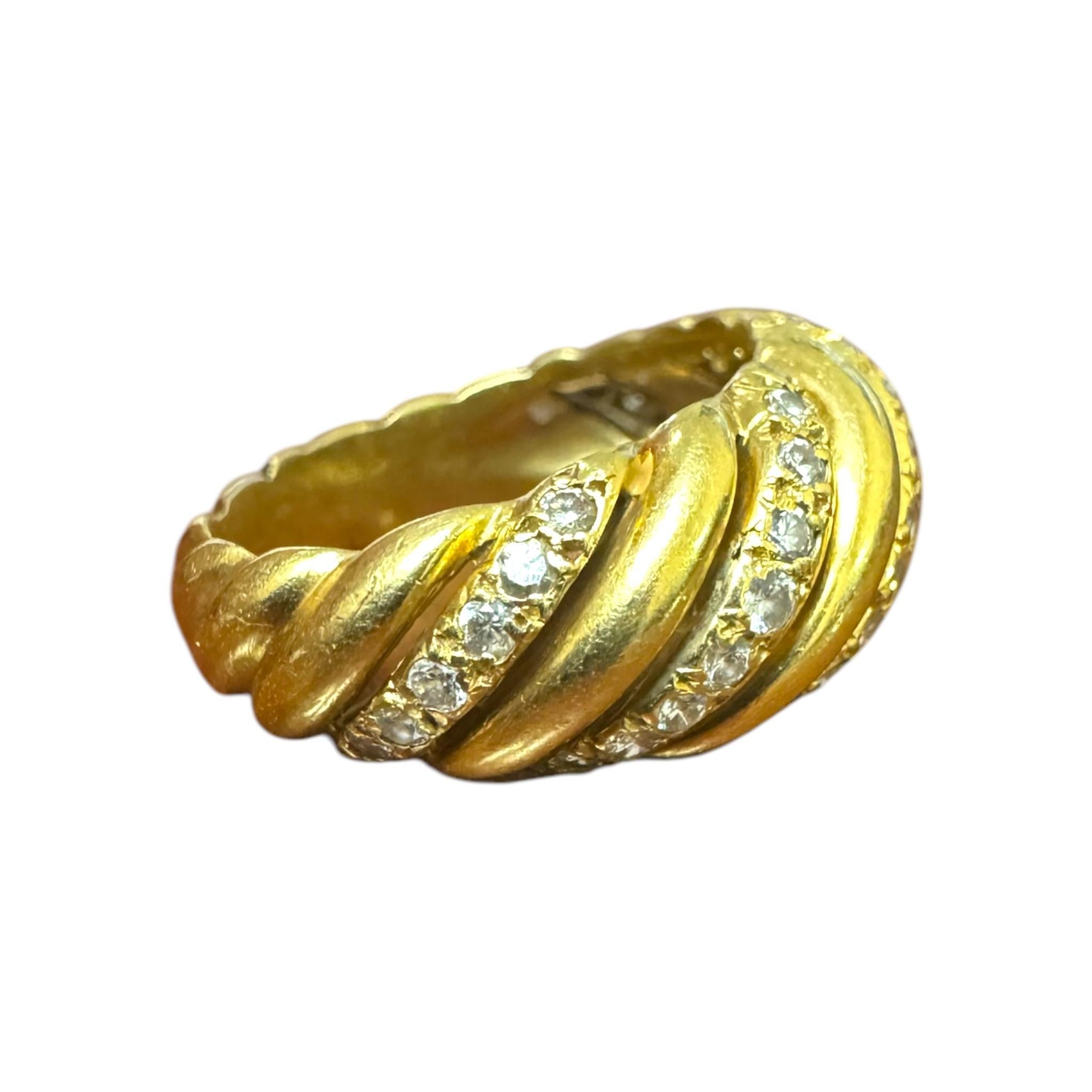 Vintage Rope Style Diamond Cocktail Ring For Sale 5