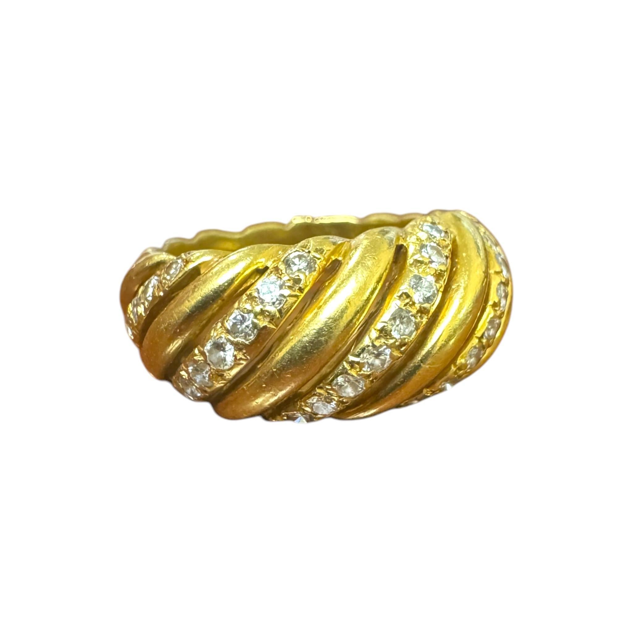 Vintage Rope Style Diamond Cocktail Ring For Sale 6