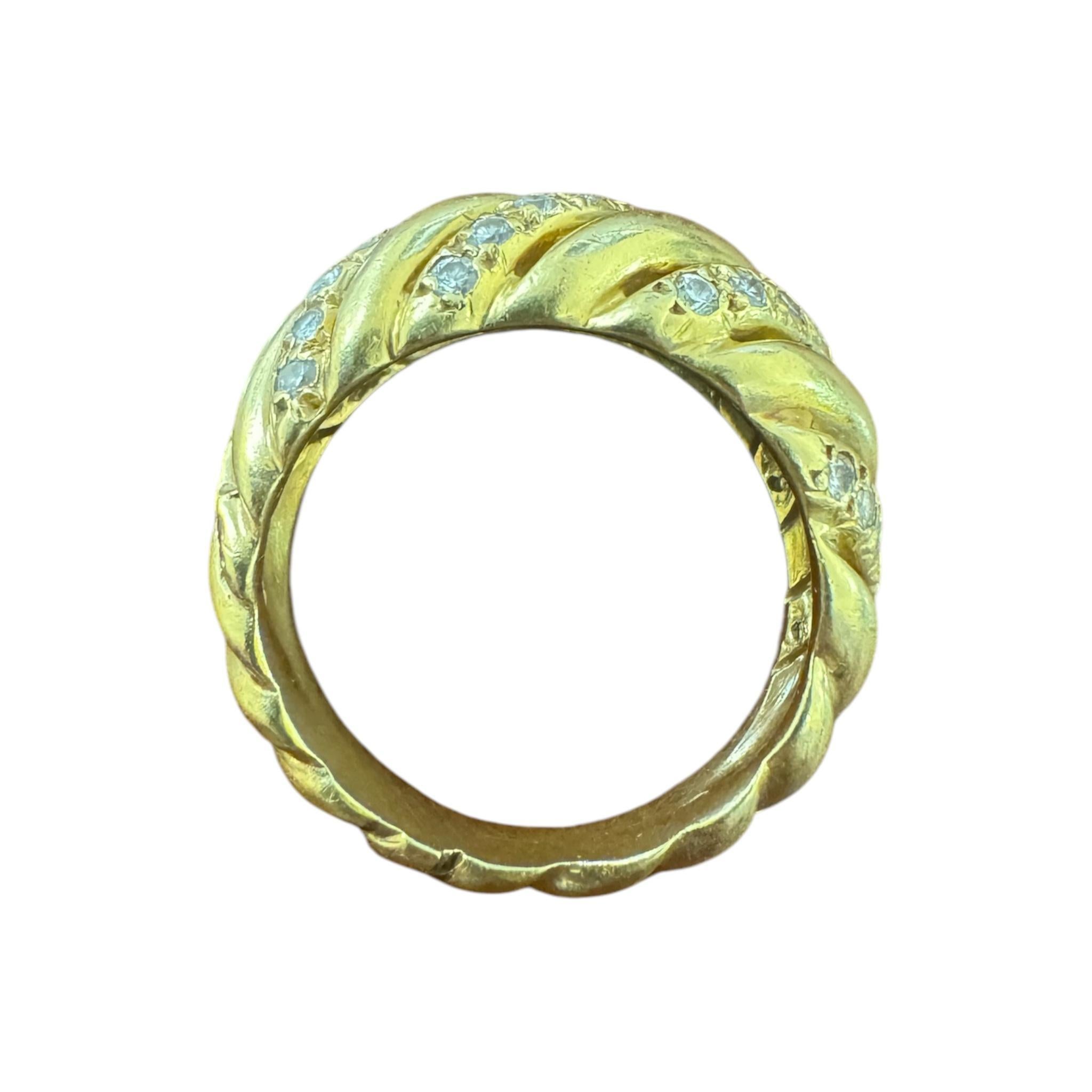 Vintage Rope Style Diamond Cocktail Ring For Sale 7