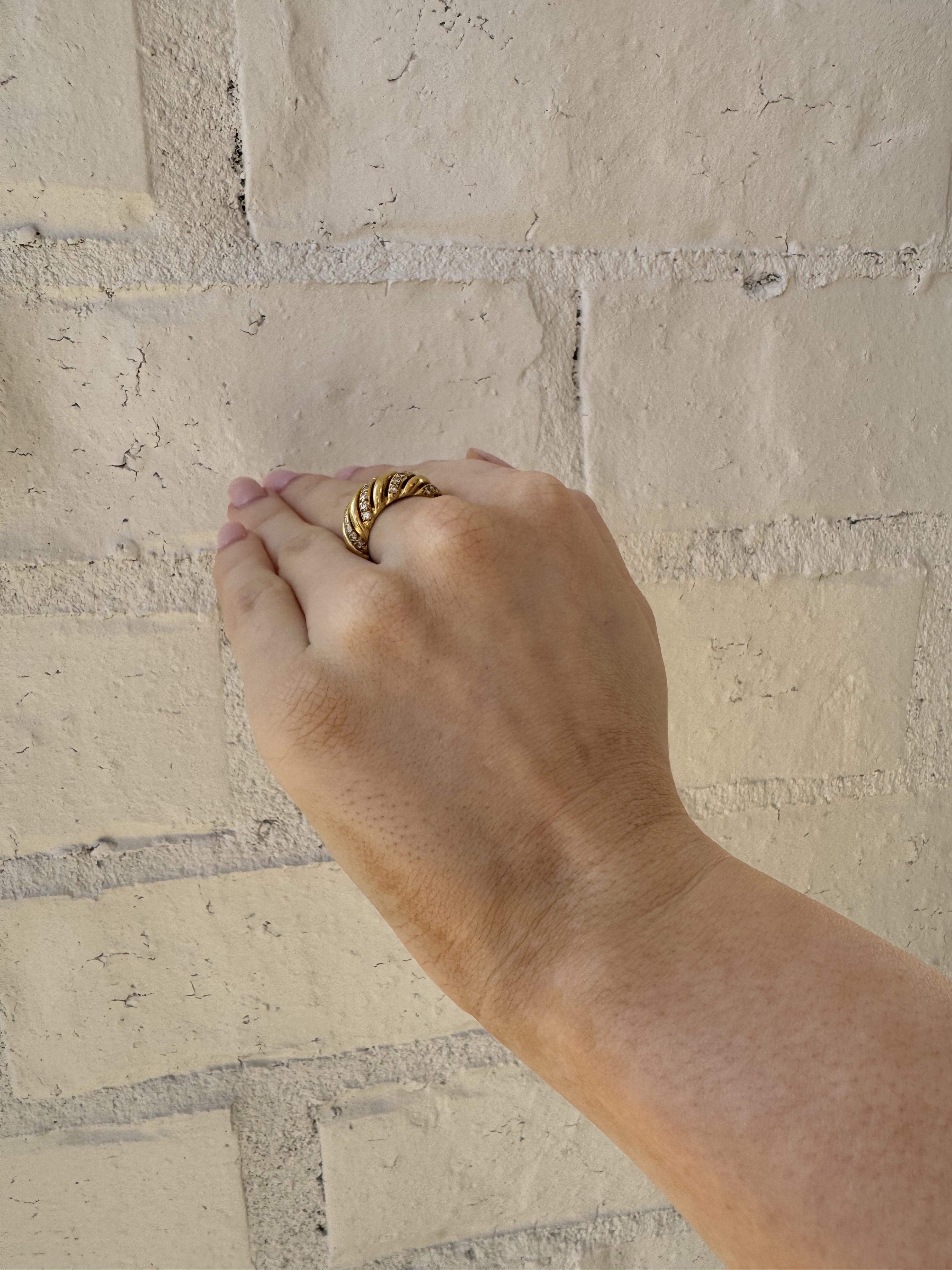 Vintage Rope Style Diamond Cocktail Ring In Excellent Condition For Sale In Montgomery, AL