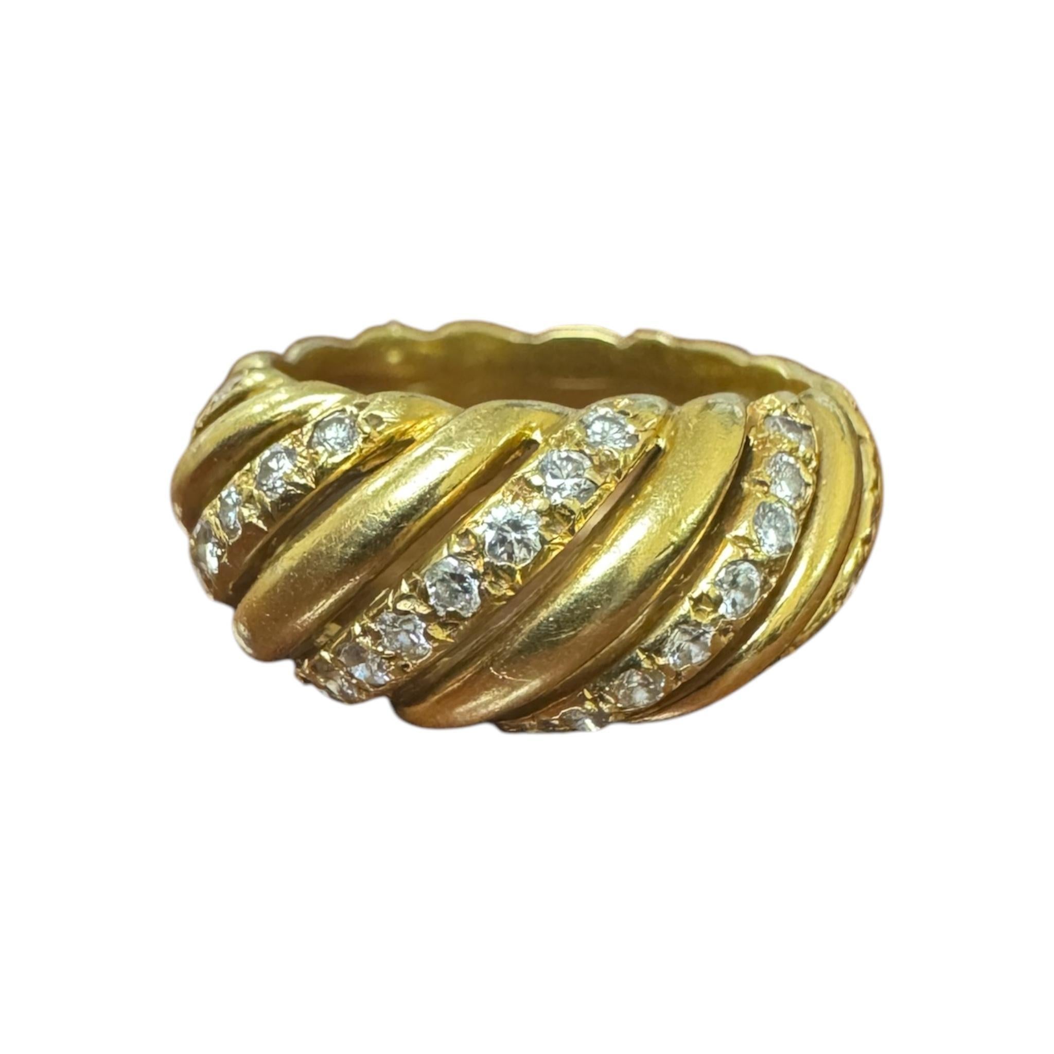 Women's Vintage Rope Style Diamond Cocktail Ring For Sale