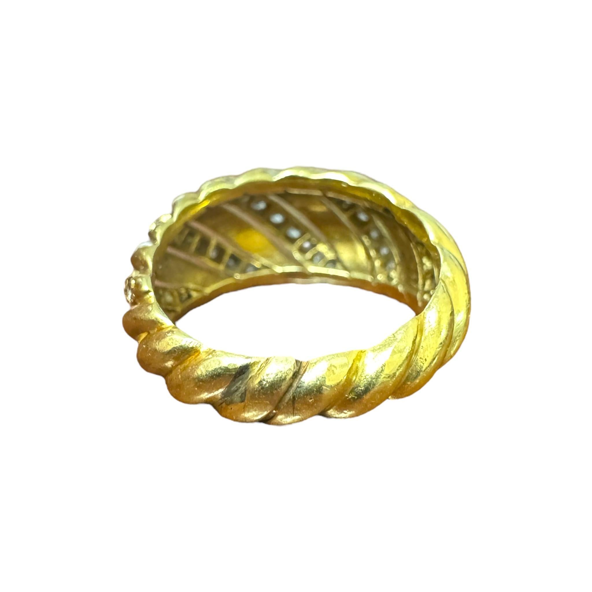 Vintage Rope Style Diamond Cocktail Ring For Sale 3