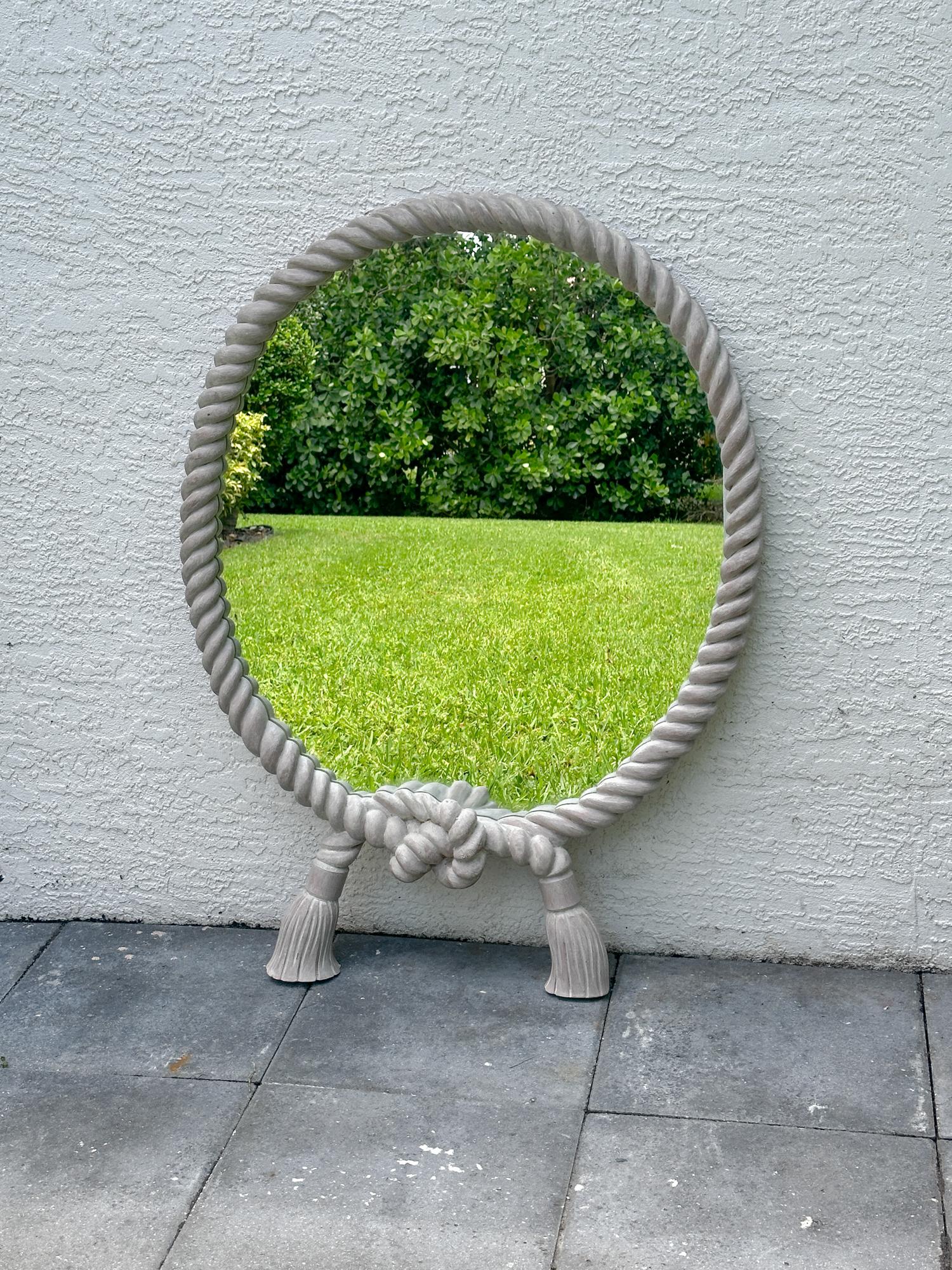 Vintage Rope-Twist-Spiegel mit Quastendetail (Geformt) im Angebot