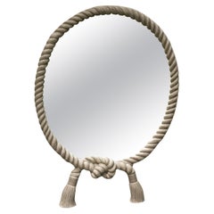 Vintage Rope-Twist Mirror with Tassel Detail