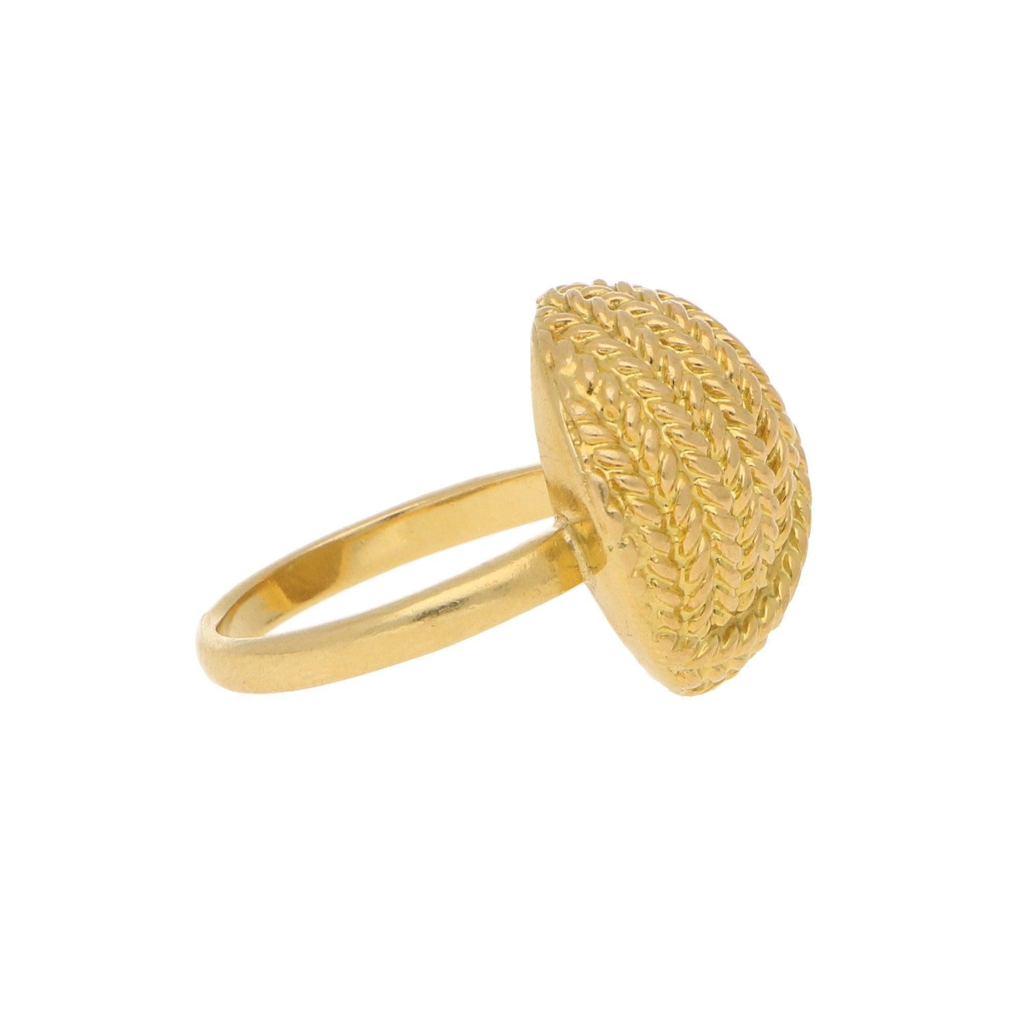 Vintage Ropework Knot Cocktail Ring in 18ct Yellow Gold 1