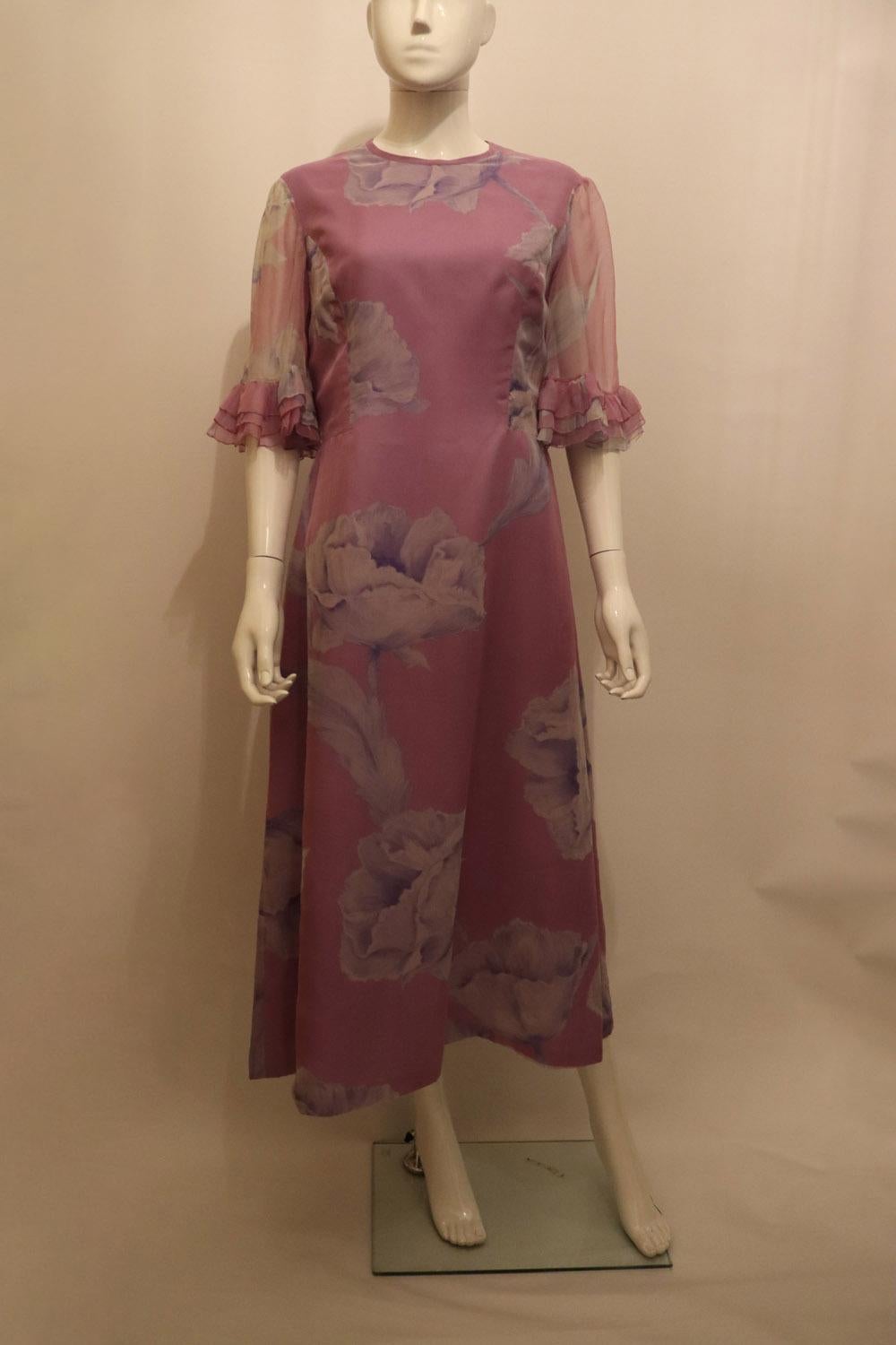 Brown Vintage Rosanna Manzoni Silk Gown For Sale