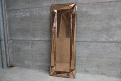 Vintage Rose Brutalist Pink Wall Mirror with Antique Mirrors