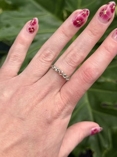 Vintage Rose Cut Diamond Band Two Toned Size 7.5