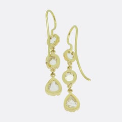Vintage Rose Cut Diamond Drop Earrings